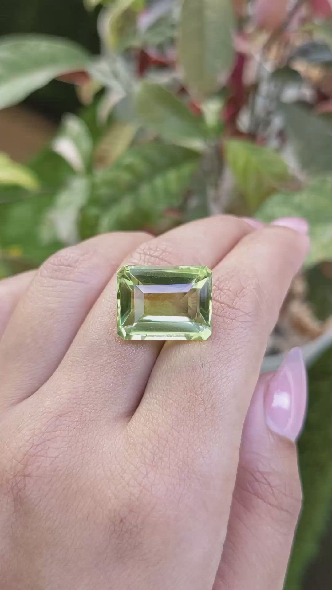 17.93 Ct. Yellowish Green Prasiolite from Madagascar Size Video
