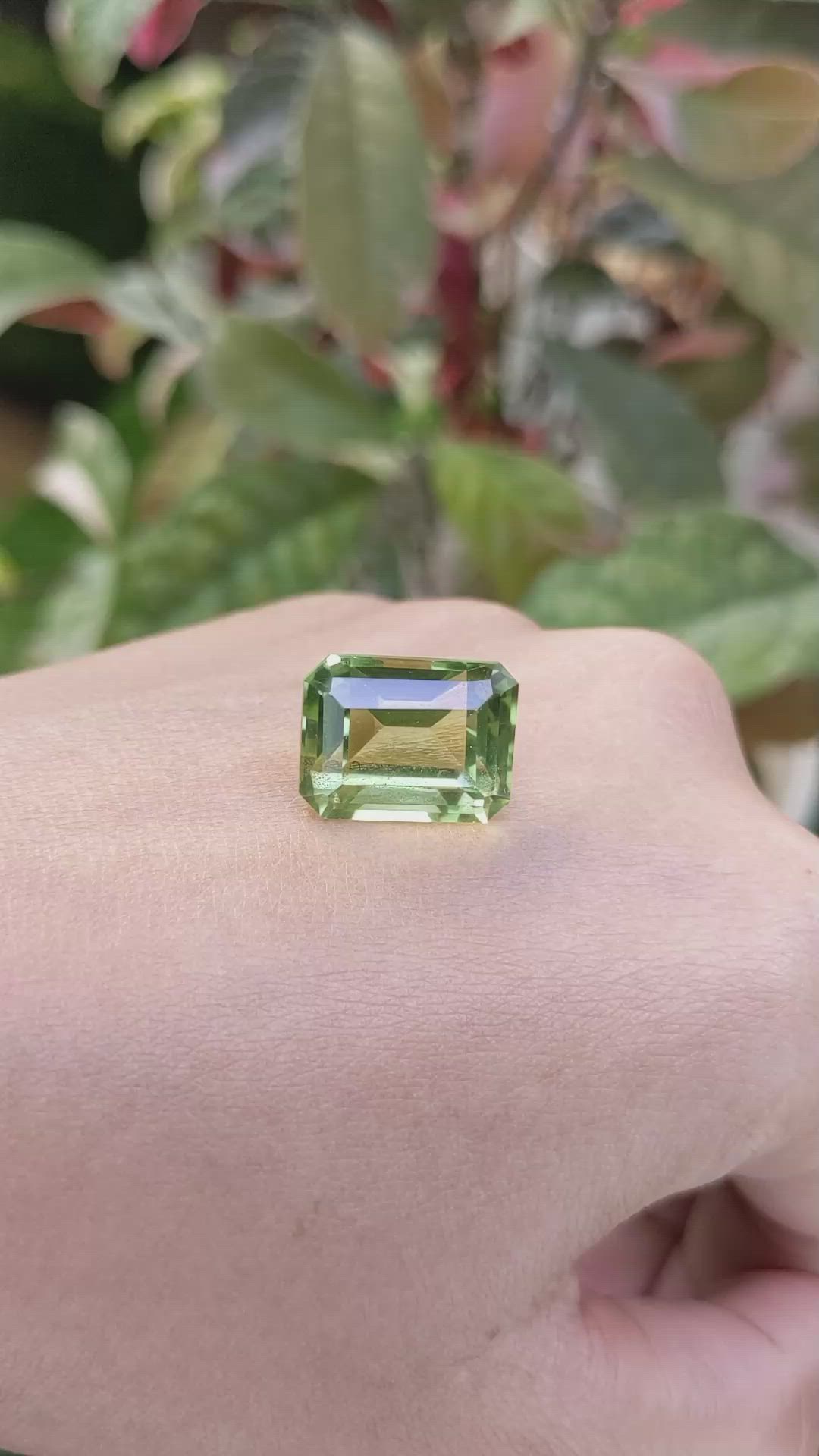 14.21 Ct. Yellowish Green Prasiolite from Madagascar Size Video