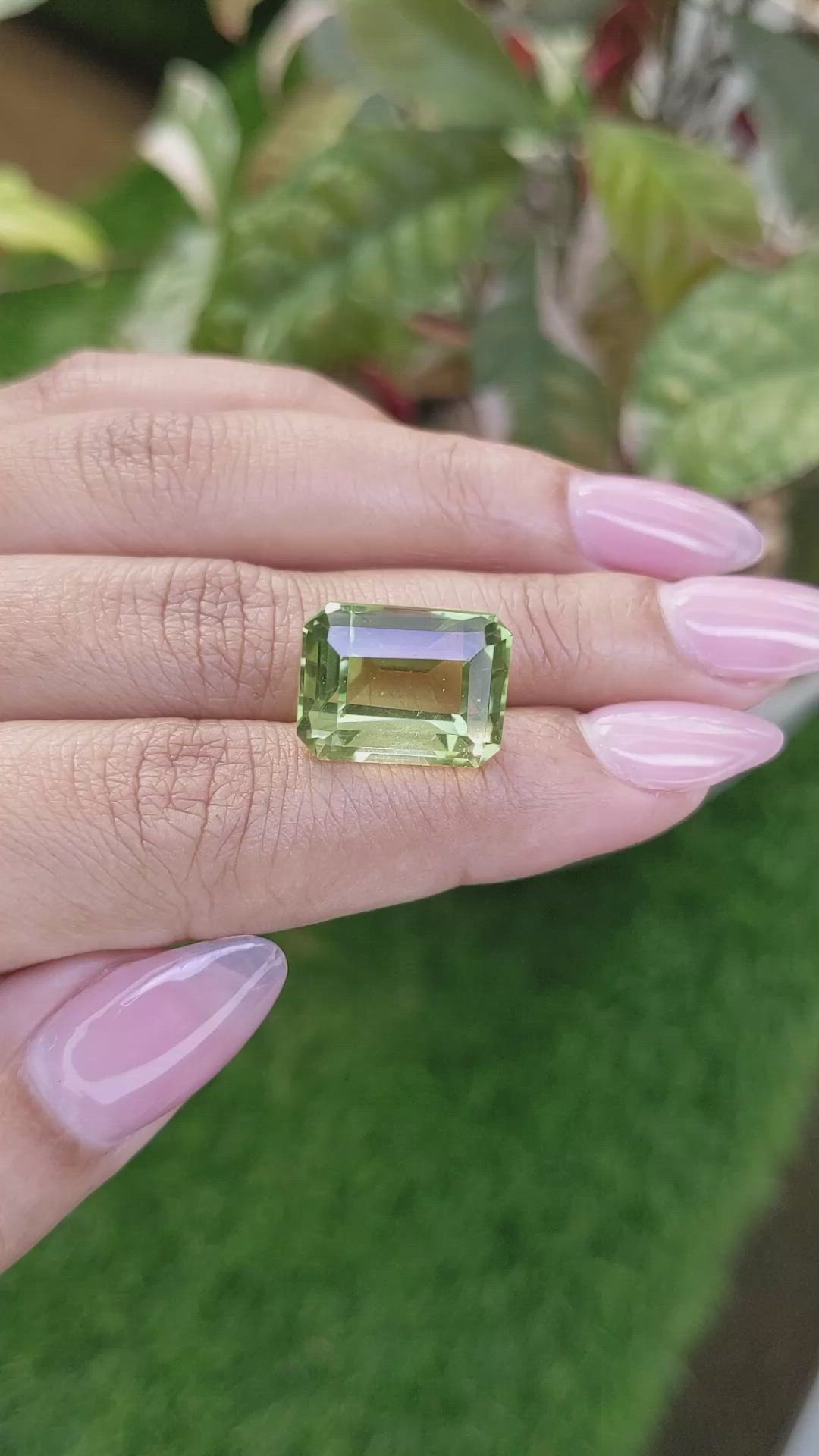 14.21 Ct. Yellowish Green Prasiolite from Madagascar Size Video