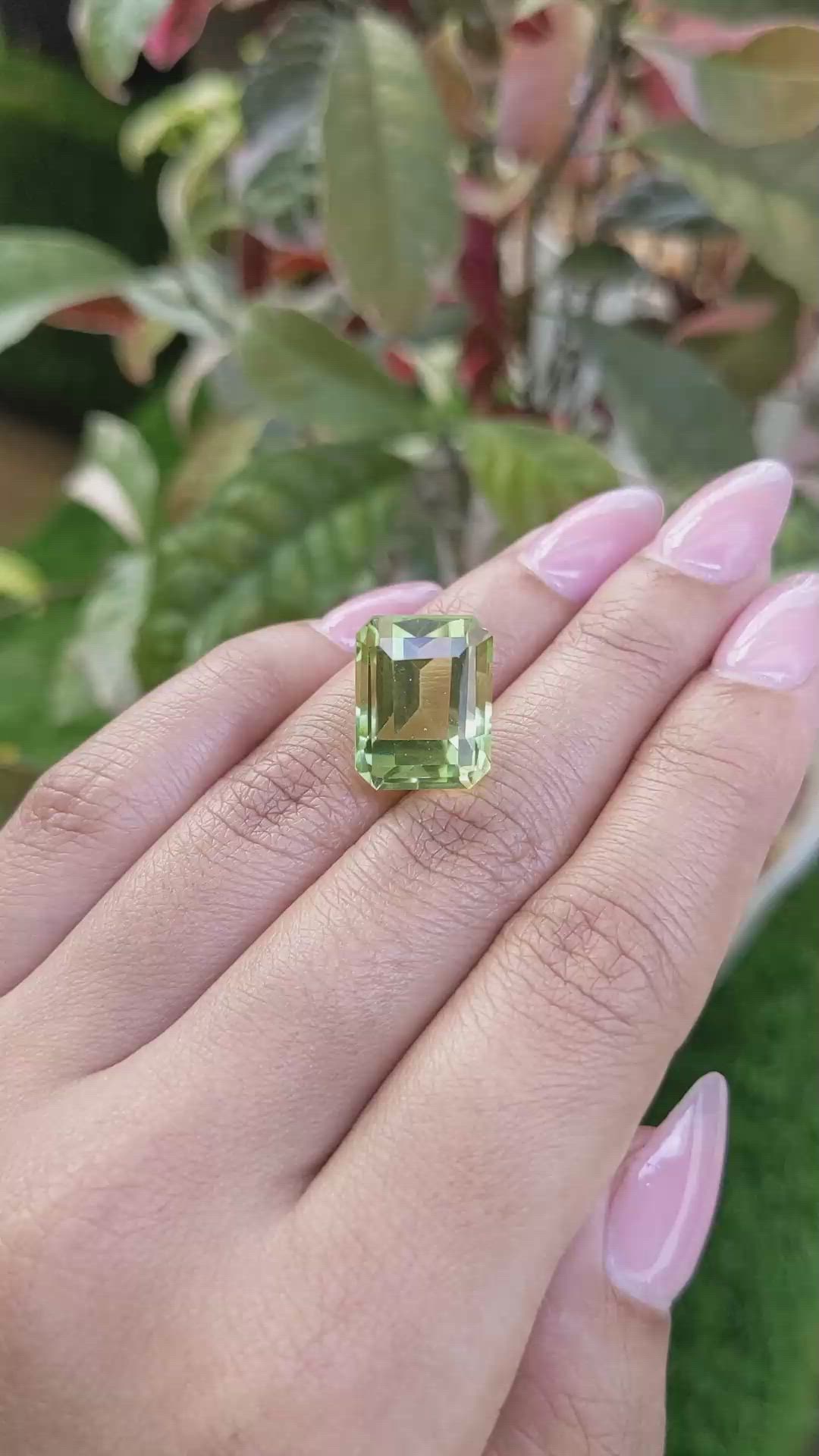 14.21 Ct. Yellowish Green Prasiolite from Madagascar Size Video
