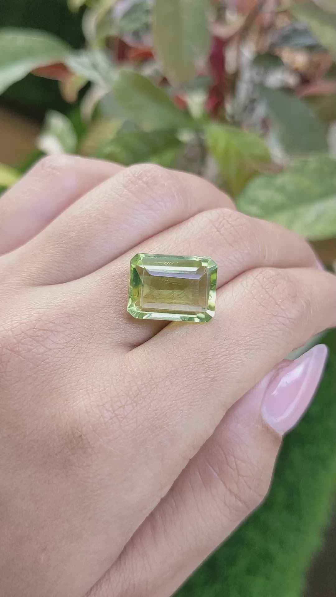 10.36 Ct. Yellowish Green Prasiolite from Madagascar Size Video