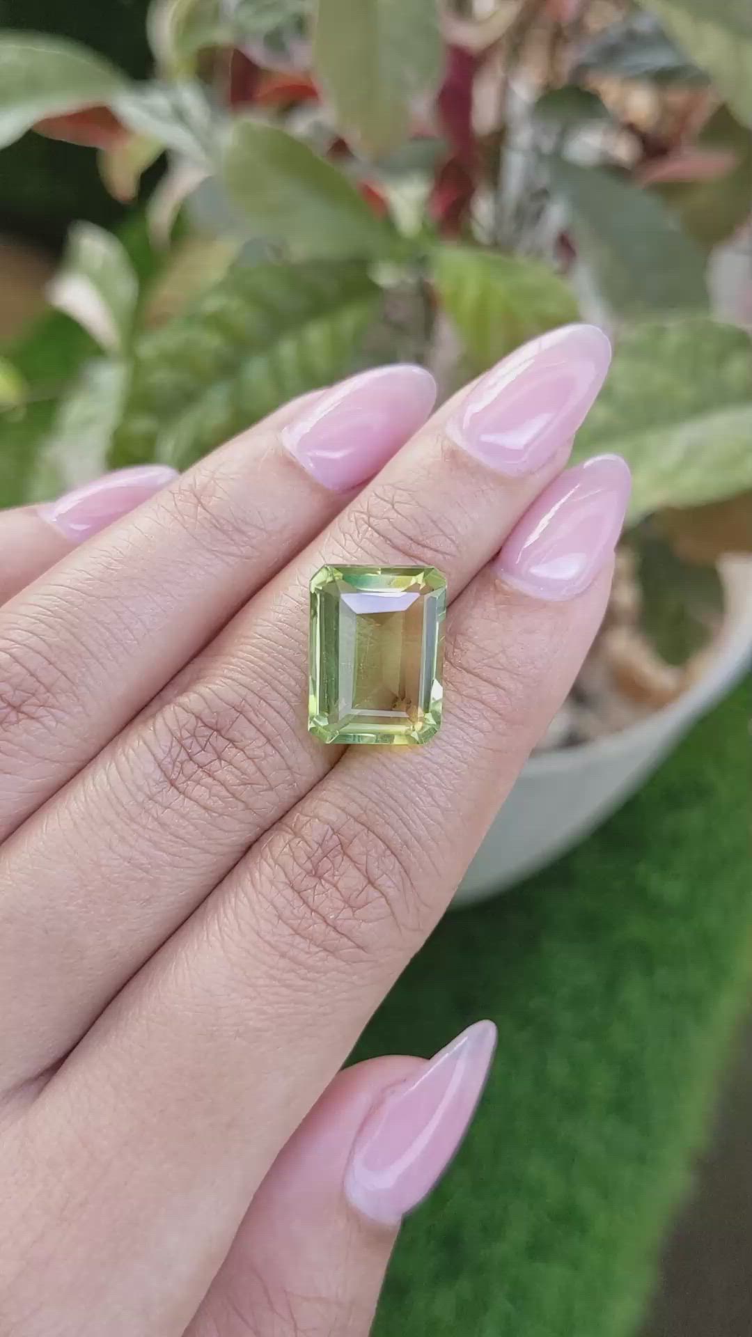 10.36 Ct. Yellowish Green Prasiolite from Madagascar Size Video
