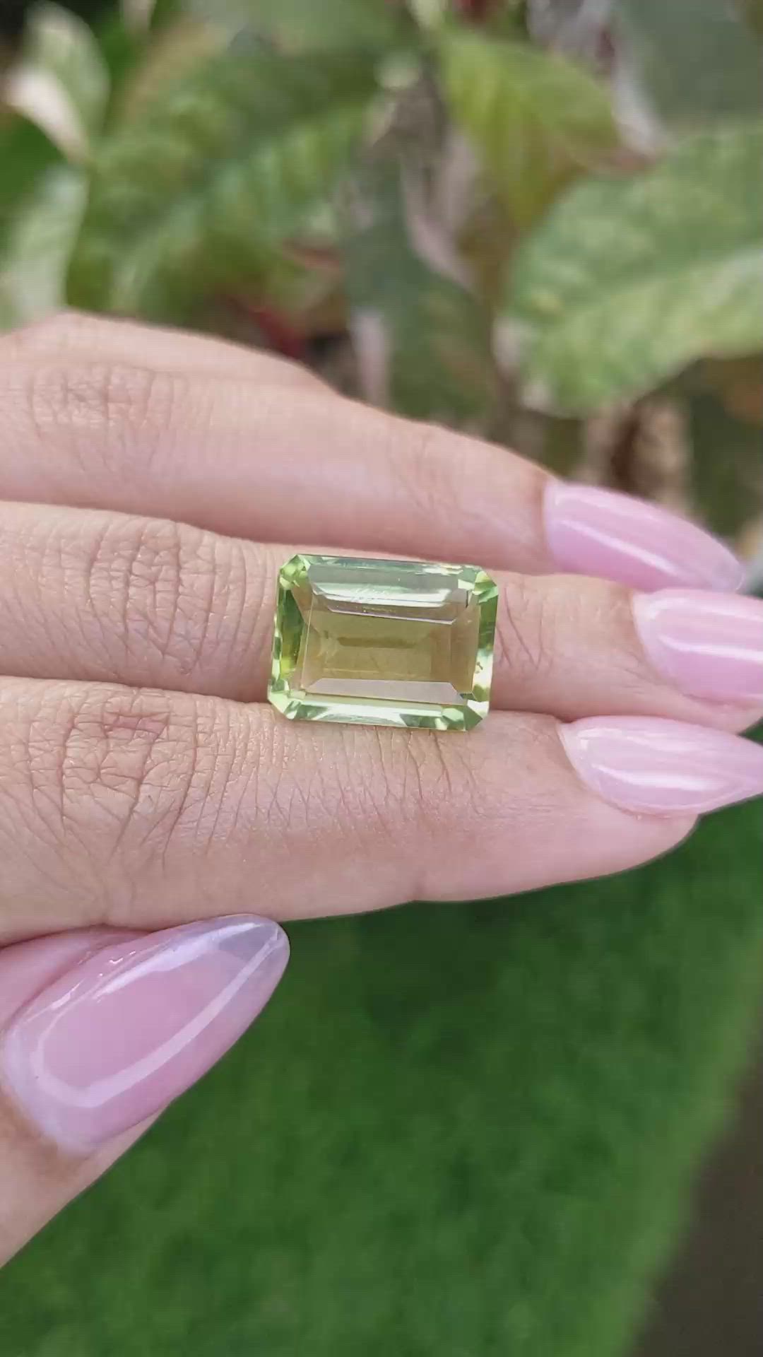 10.36 Ct. Yellowish Green Prasiolite from Madagascar Size Video