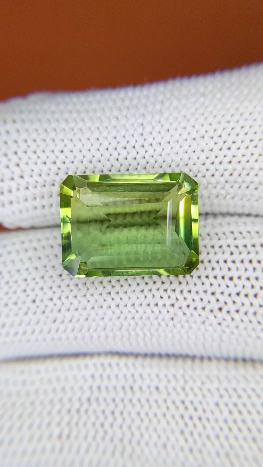 10.36 Ct. Yellowish Green Prasiolite from Madagascar Size Video