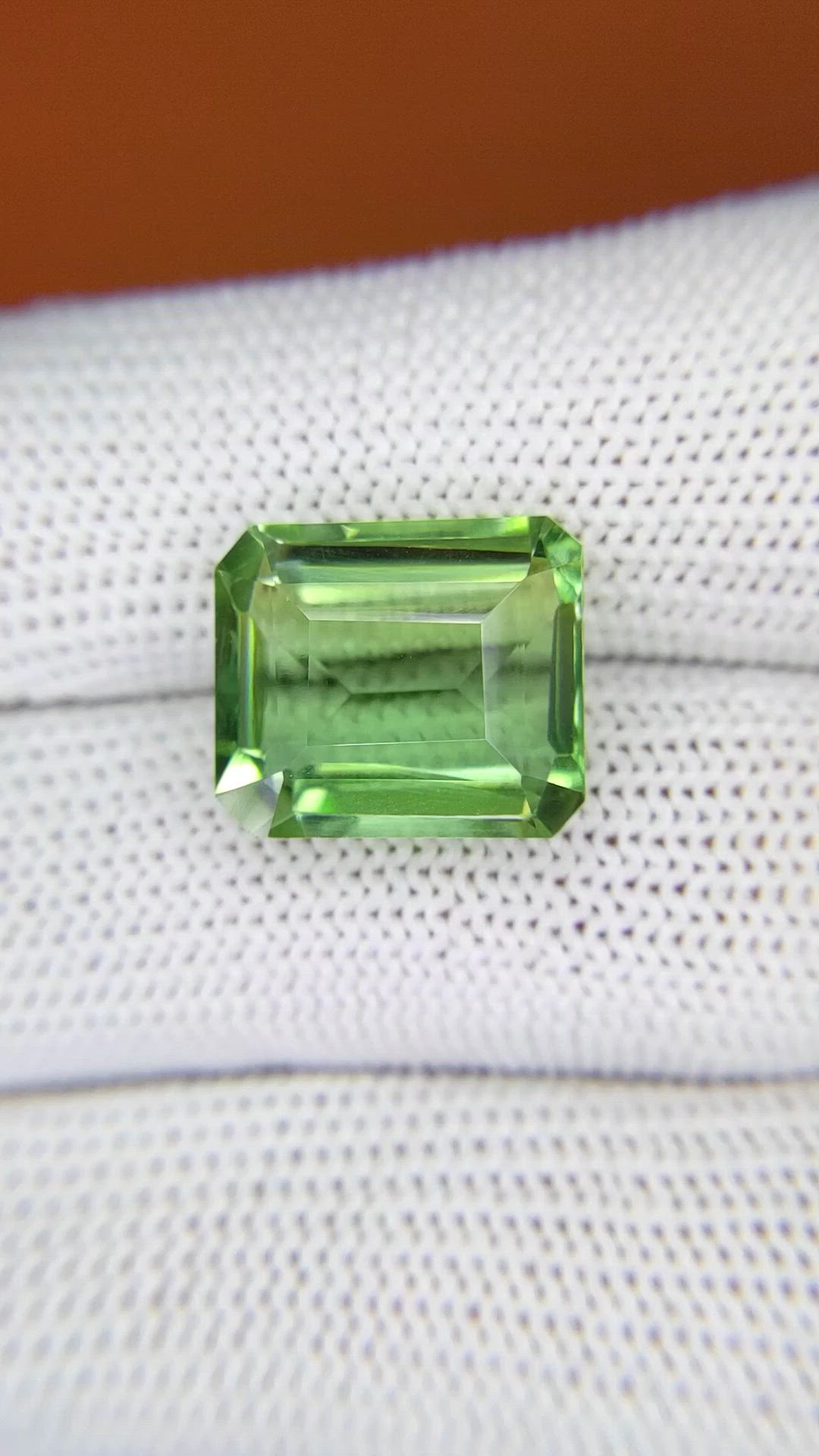 9.69 Ct. Green Prasiolite from Madagascar Size Video