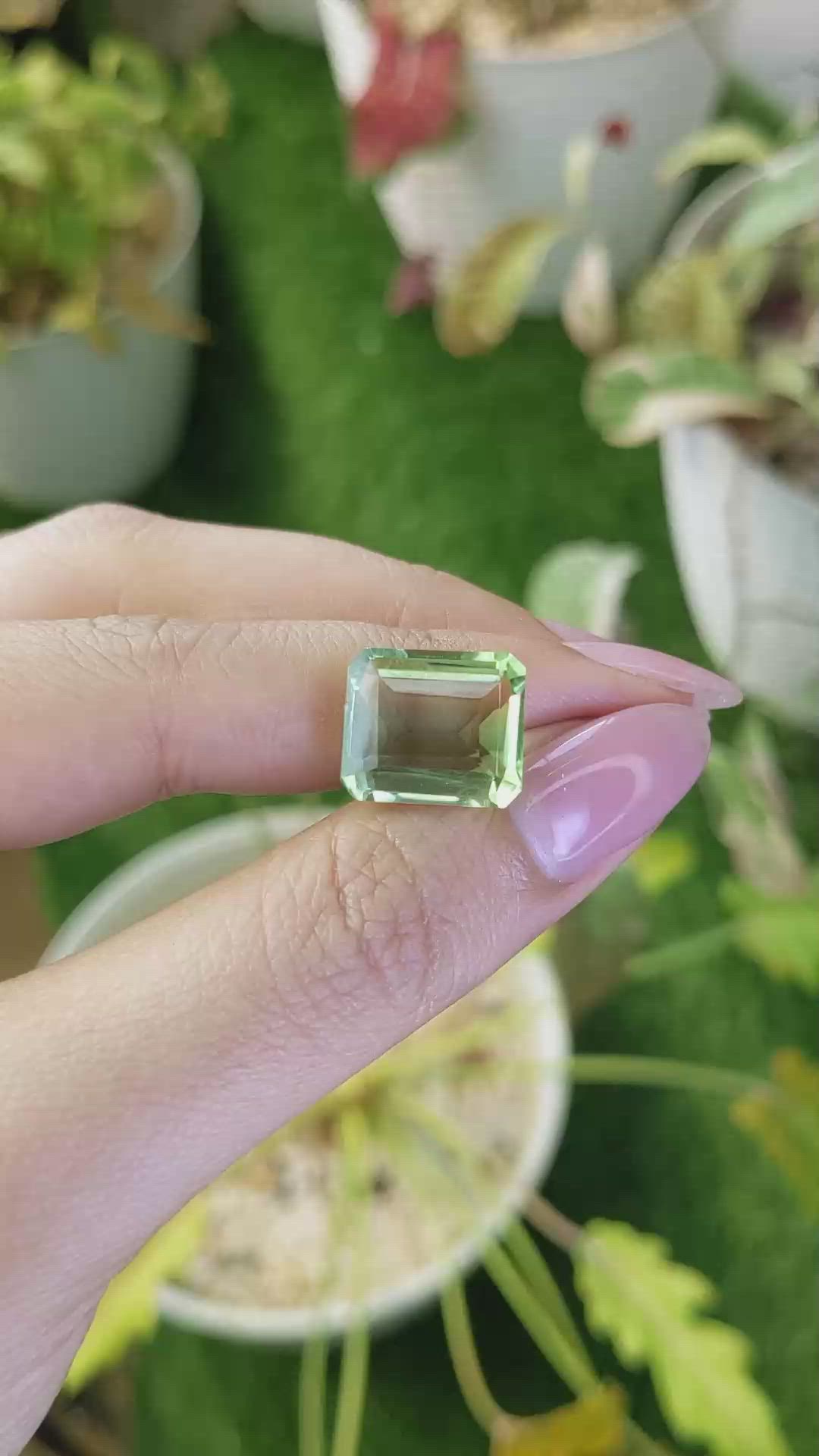 9.69 Ct. Green Prasiolite from Madagascar Size Video
