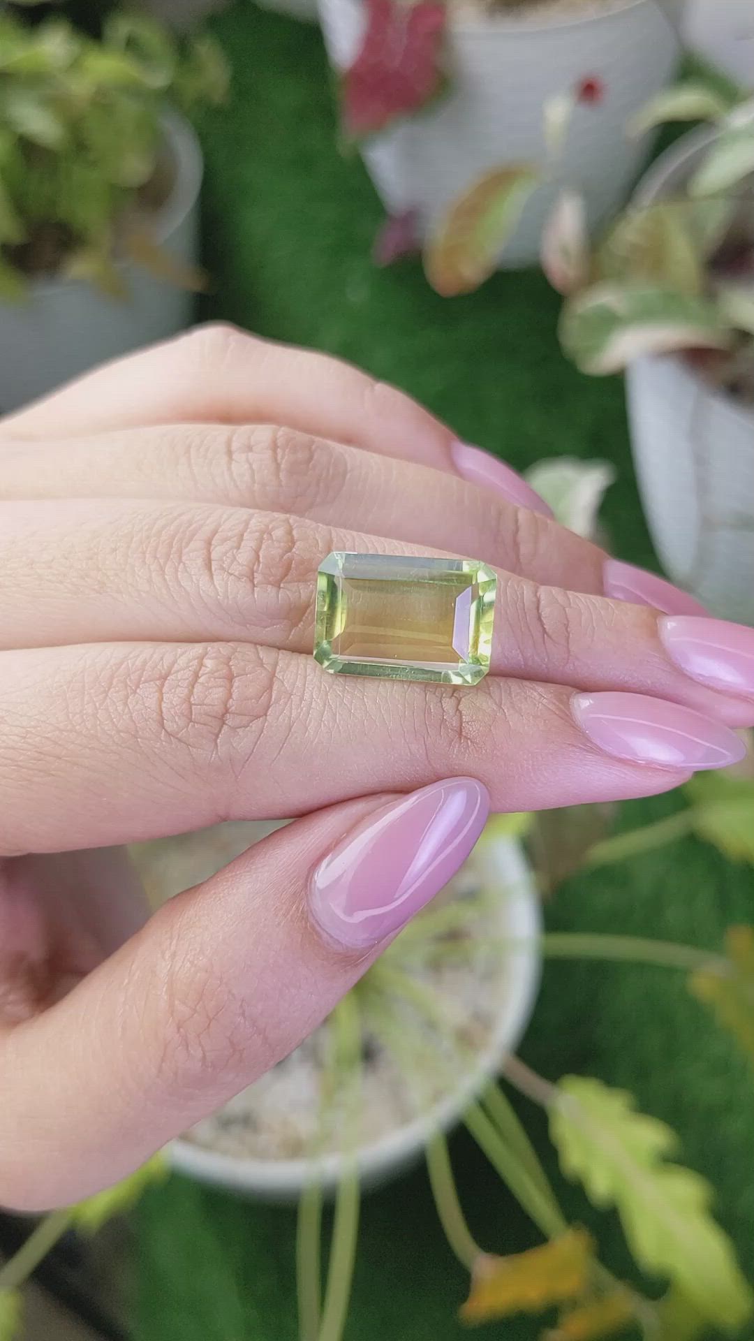 9.07 Ct. Yellowish Green Prasiolite from Madagascar Size Video