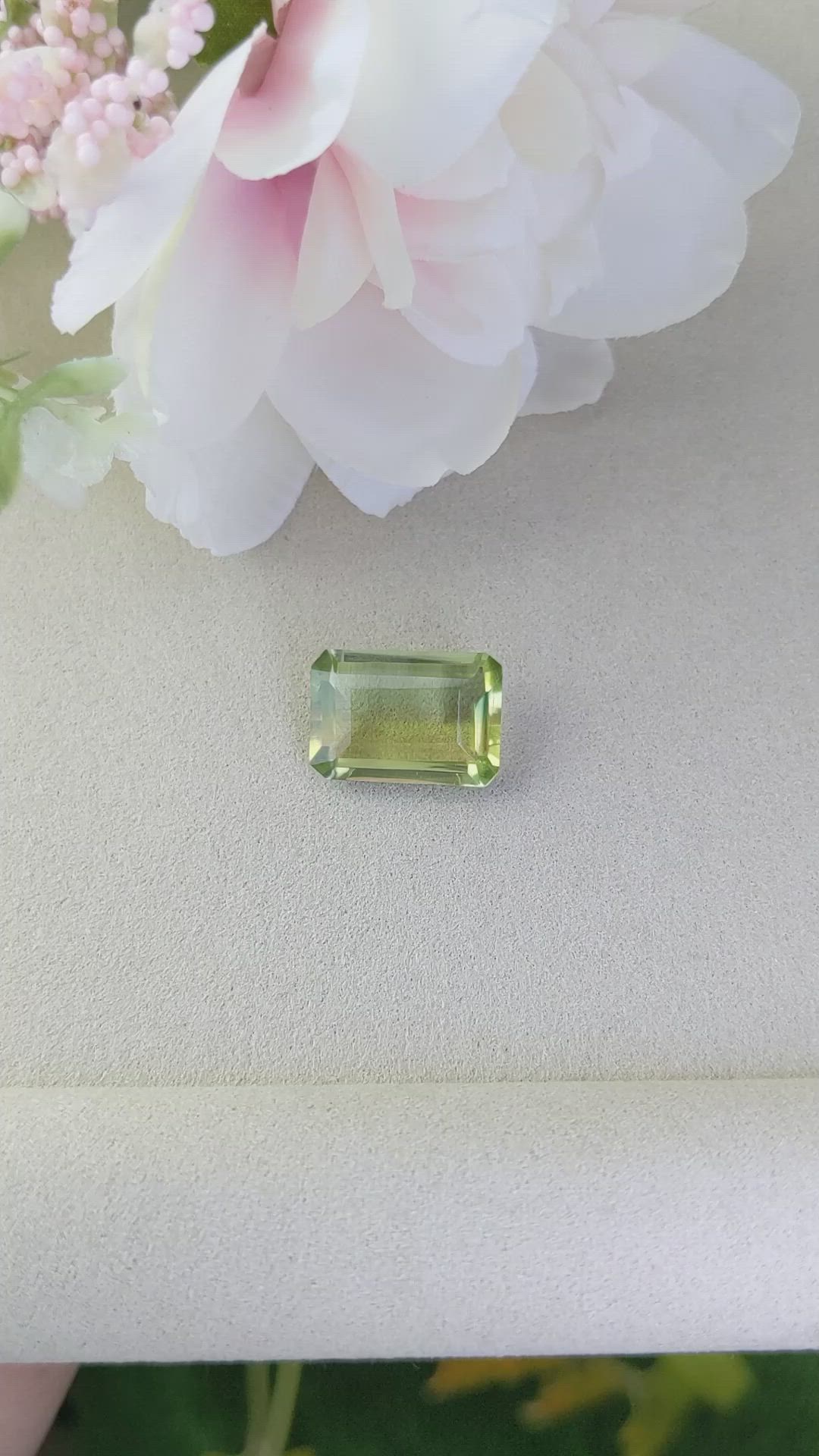9.07 Ct. Yellowish Green Prasiolite from Madagascar Size Video