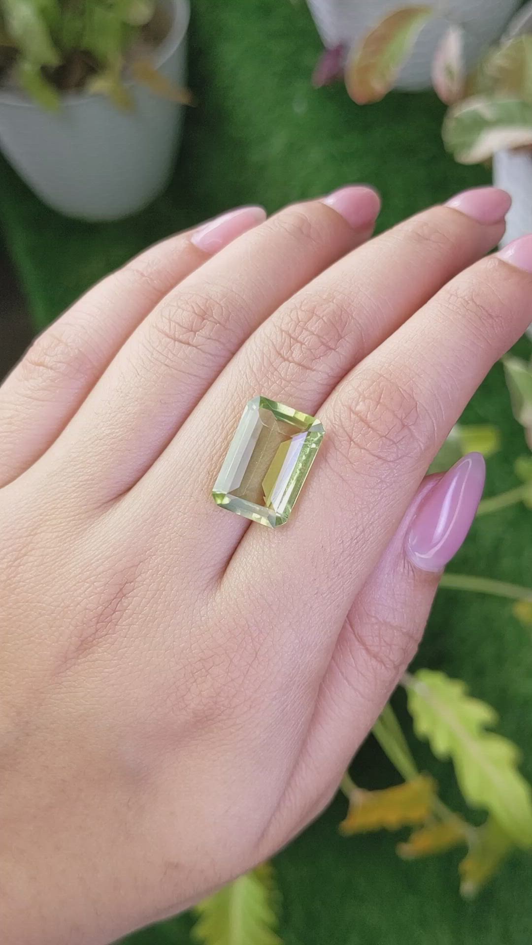 9.07 Ct. Yellowish Green Prasiolite from Madagascar Size Video