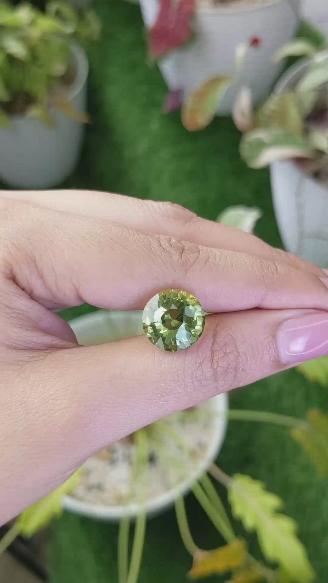 8.37 Ct. Yellowish Green Prasiolite from Madagascar Size Video