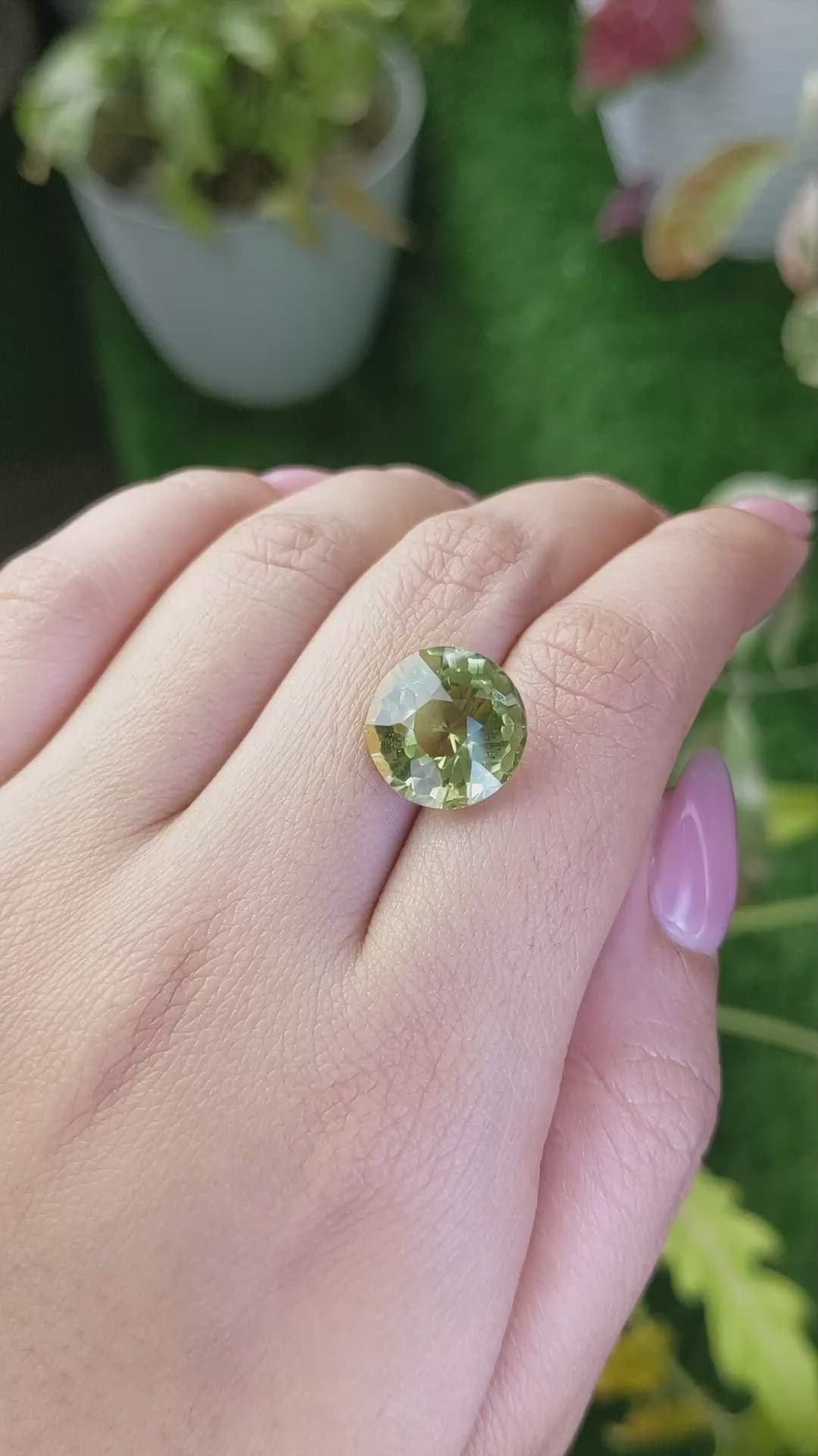 8.37 Ct. Yellowish Green Prasiolite from Madagascar Size Video