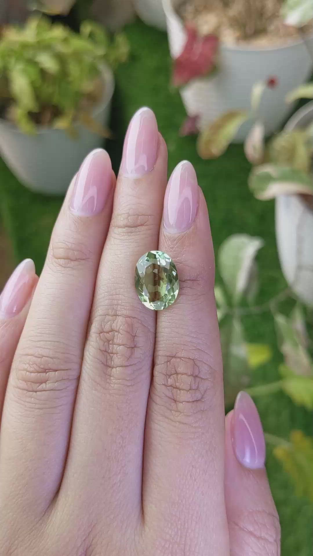 4.25 Ct. Green Prasiolite from Madagascar Size Video