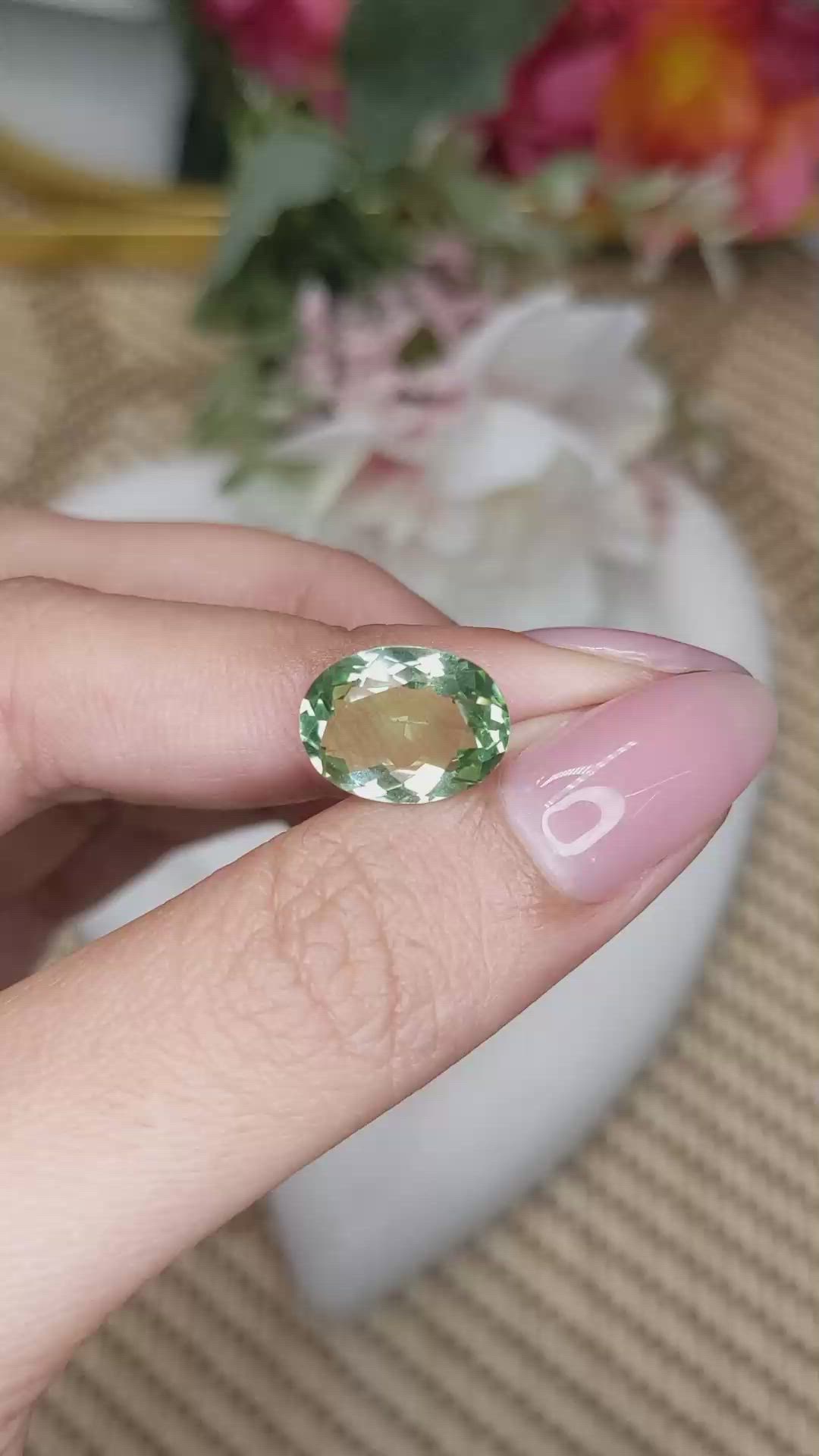 4.25 Ct. Green Prasiolite from Madagascar Size Video