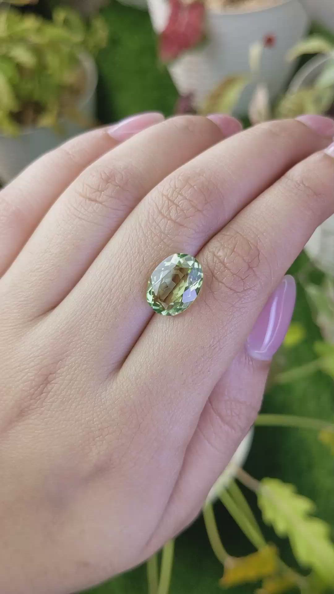 4.25 Ct. Green Prasiolite from Madagascar Size Video