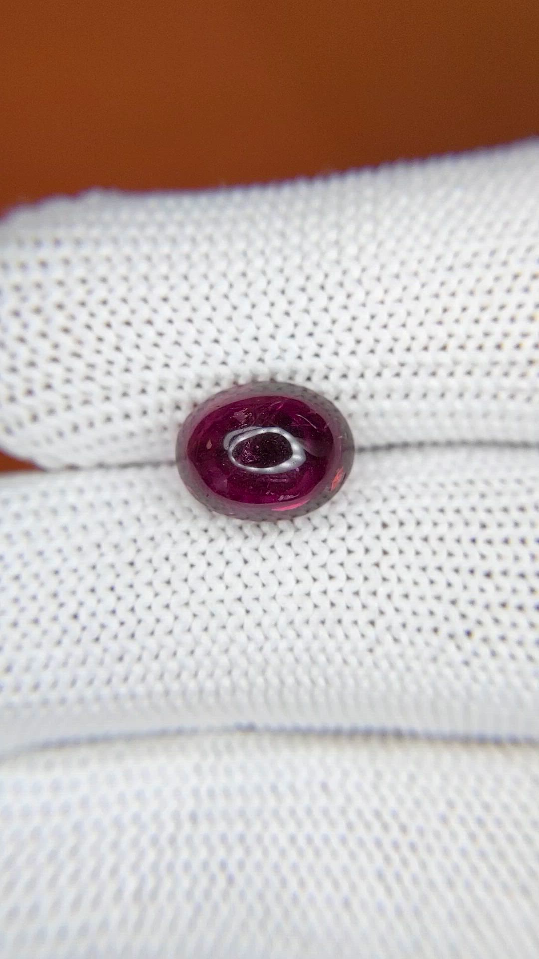 3.55 Ct. Pinkish Purple Cabochon Spinel from Ceylon (Sri Lanka) Size Video