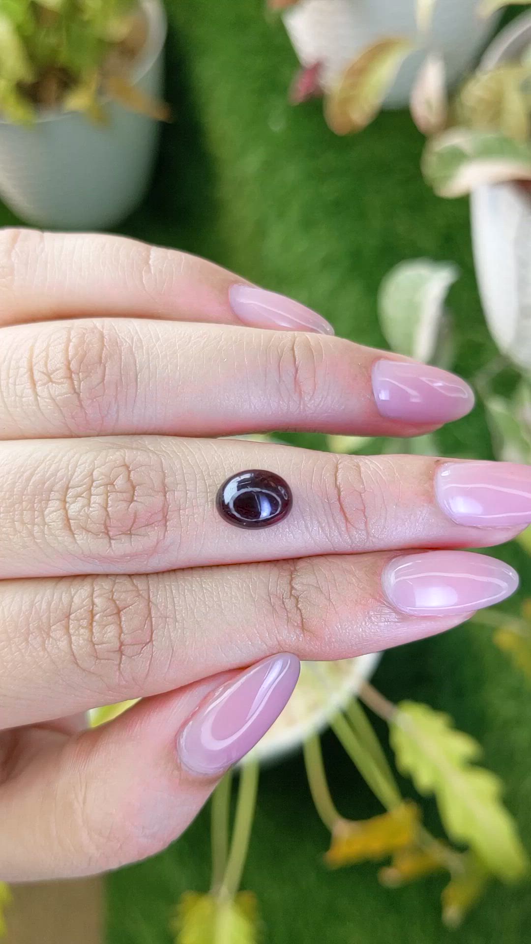 3.18 Ct. Pinkish Purple Cabochon Garnet from Ceylon (Sri Lanka) Size Video