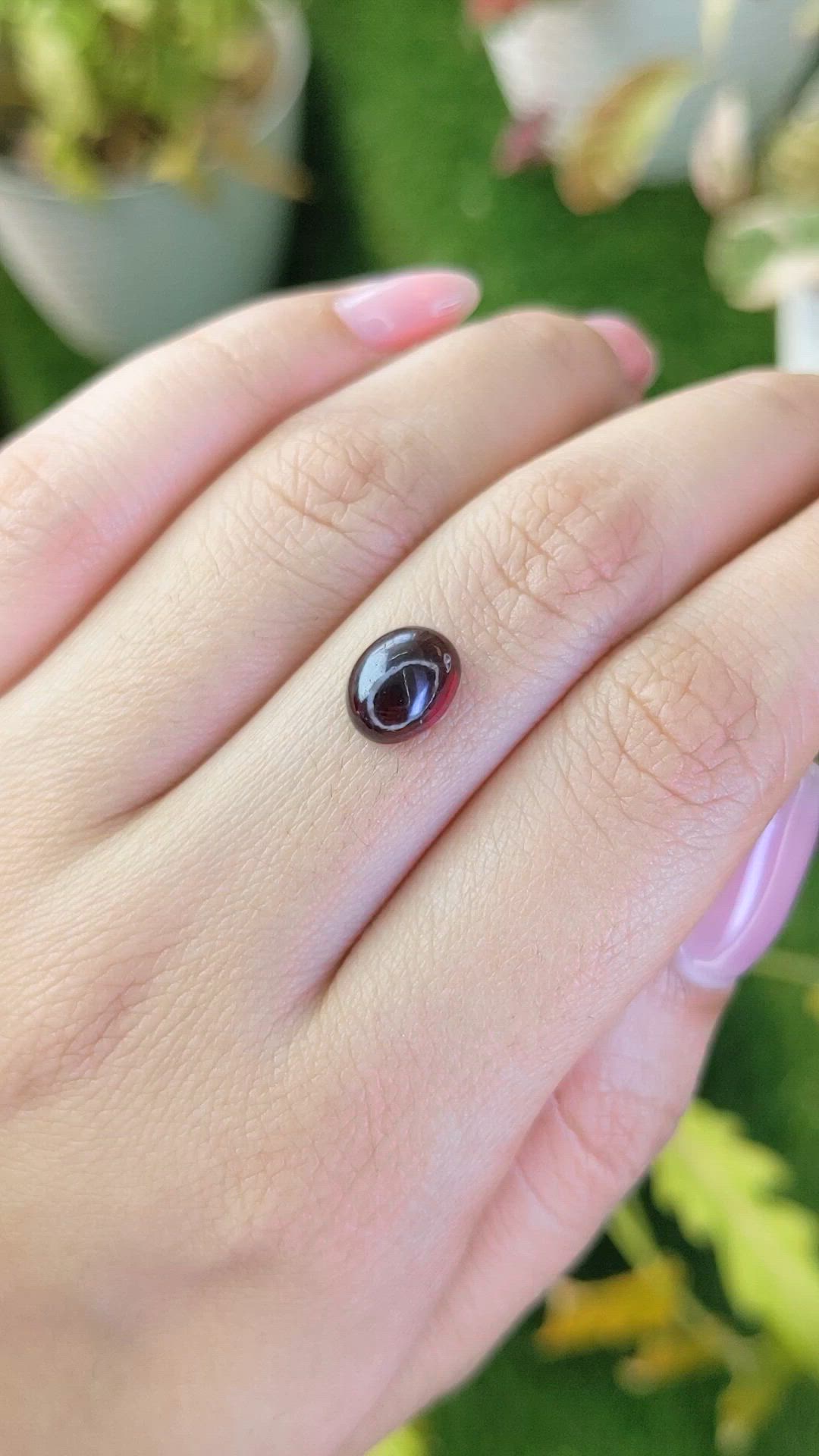 3.18 Ct. Pinkish Purple Cabochon Garnet from Ceylon (Sri Lanka) Size Video