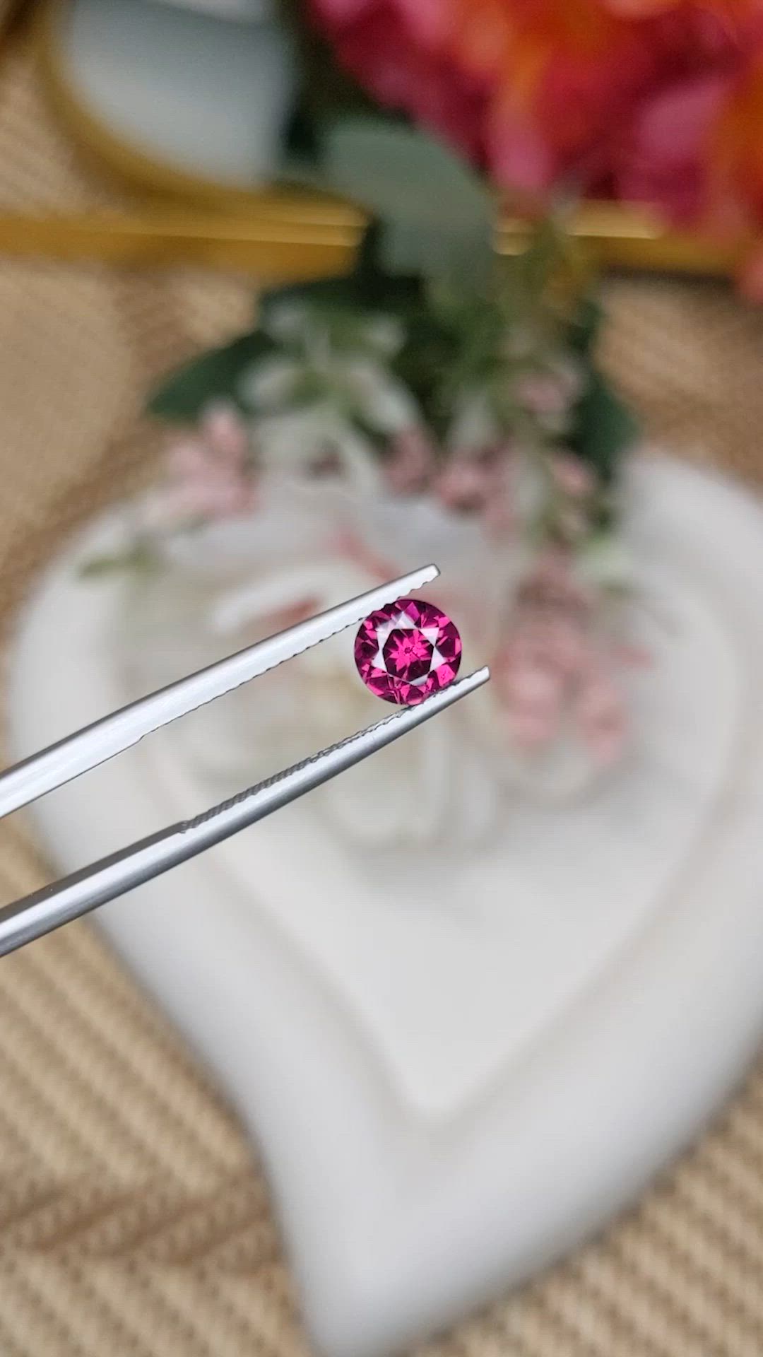 1.14 Ct. Pinkish Purple Rhodolite Garnet from Ceylon (Sri Lanka) Size Video