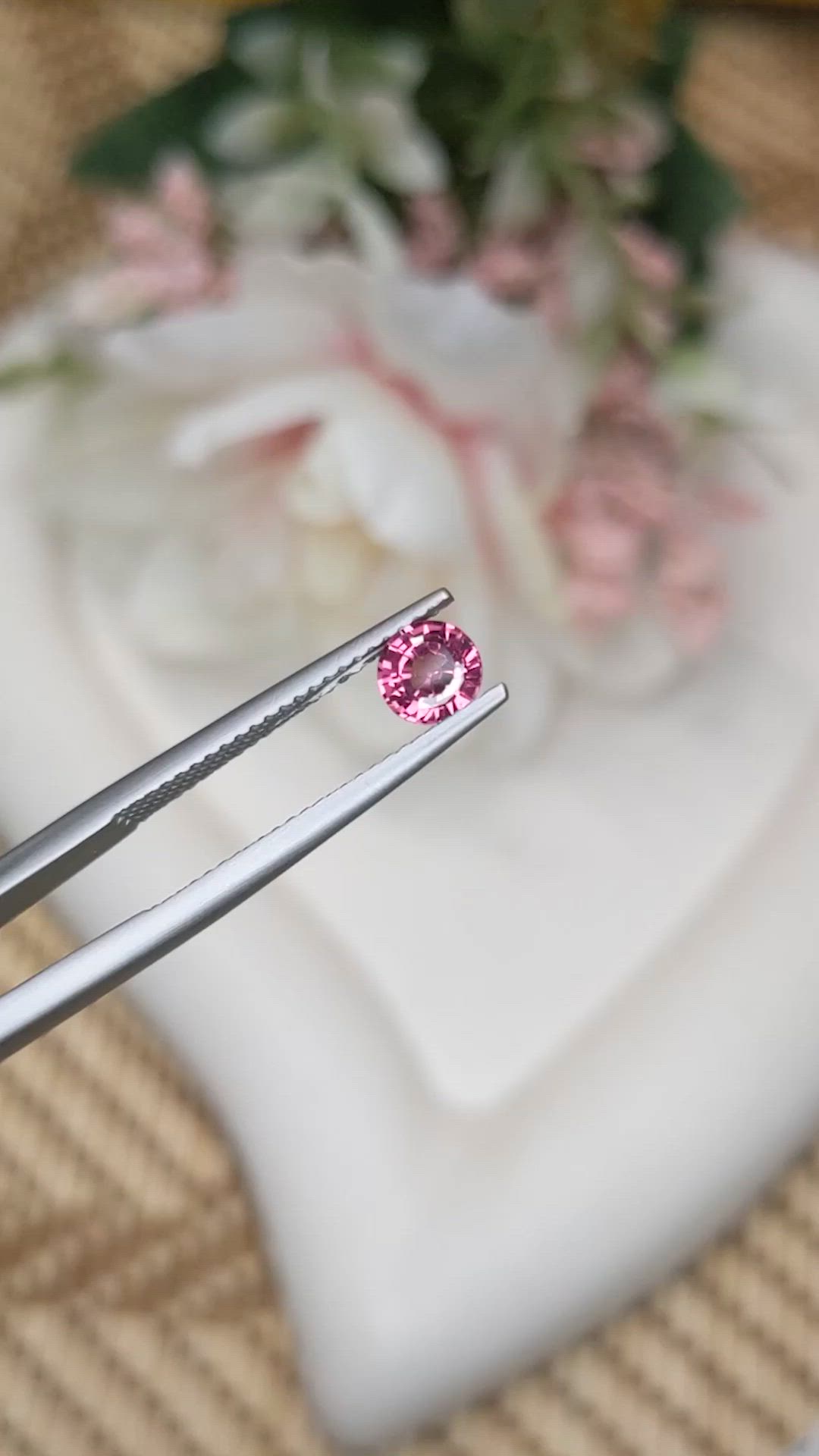 0.63 Ct. Purplish Pink Rhodolite Garnet from Ceylon (Sri Lanka) Size Video