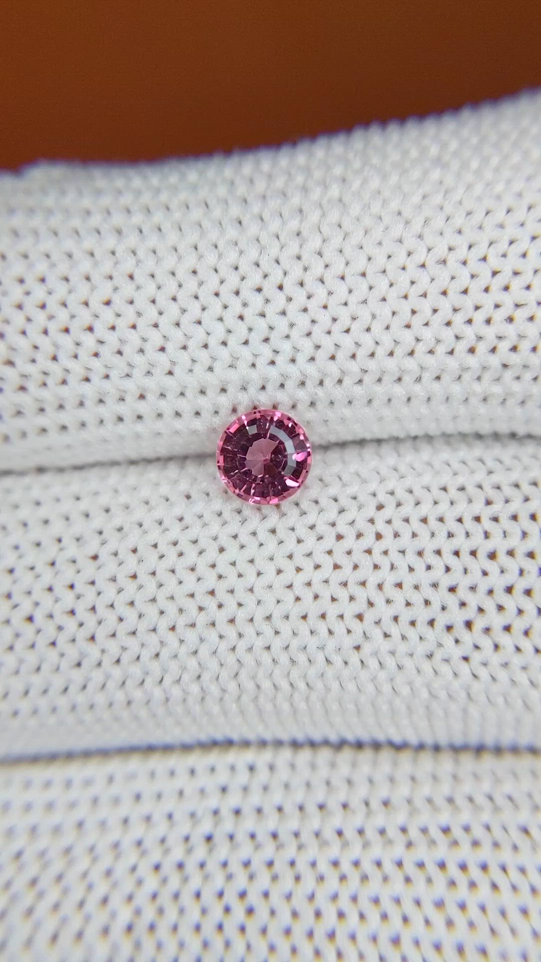 0.63 Ct. Purplish Pink Rhodolite Garnet from Ceylon (Sri Lanka) Size Video