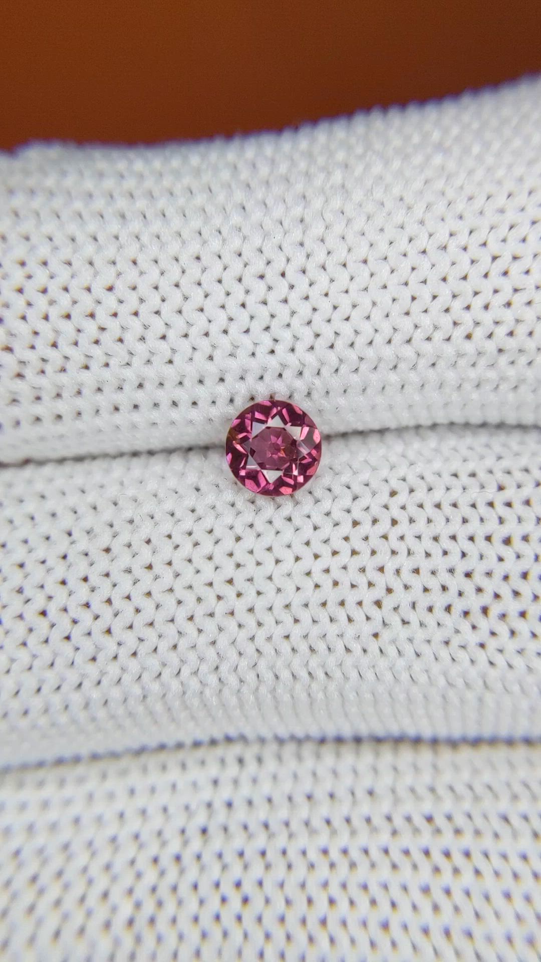 0.56 Ct. Purplish Pink Rhodolite Garnet from Ceylon (Sri Lanka) Size Video