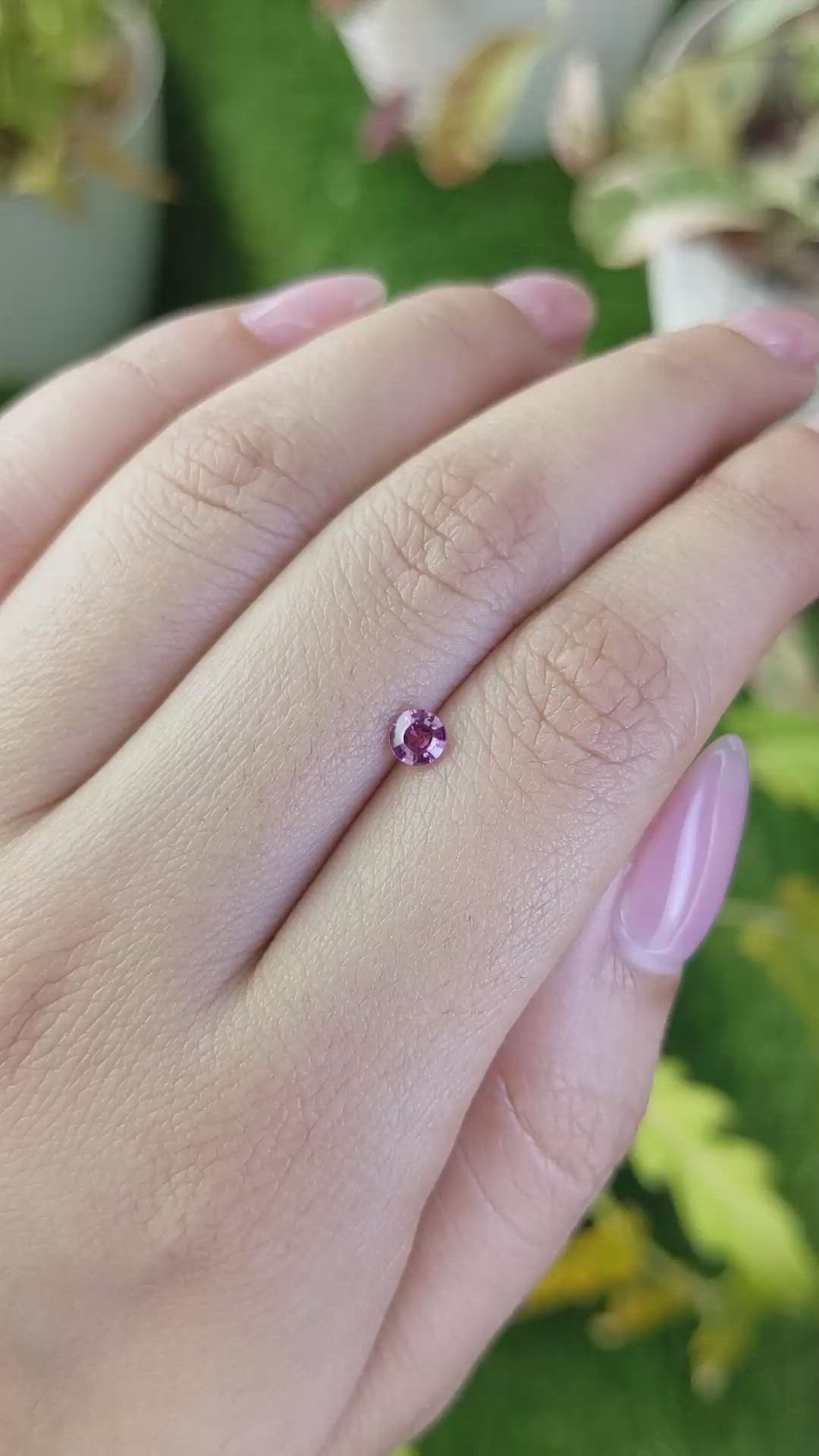 0.32 Ct. Pinkish Purple Rhodolite Garnet from Ceylon (Sri Lanka) Size Video