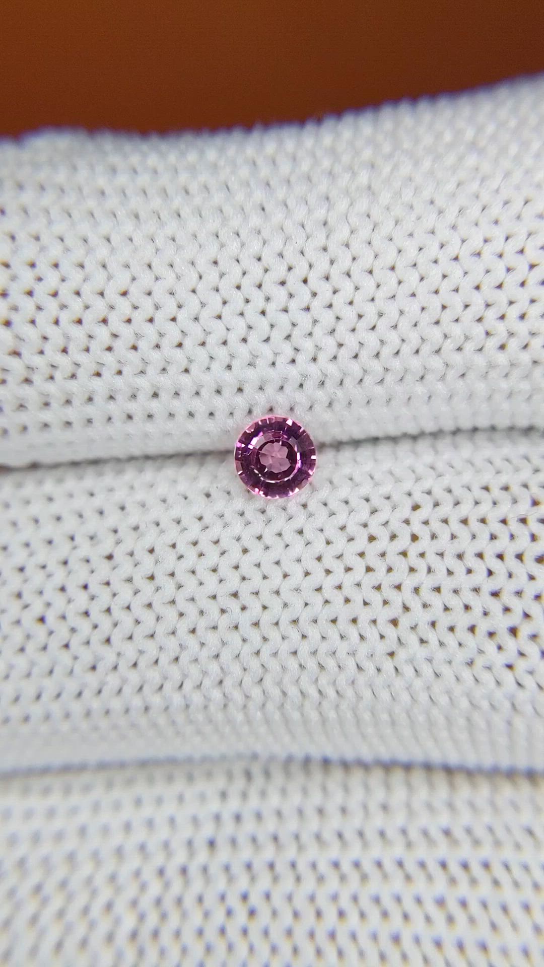 0.32 Ct. Pinkish Purple Rhodolite Garnet from Ceylon (Sri Lanka) Size Video