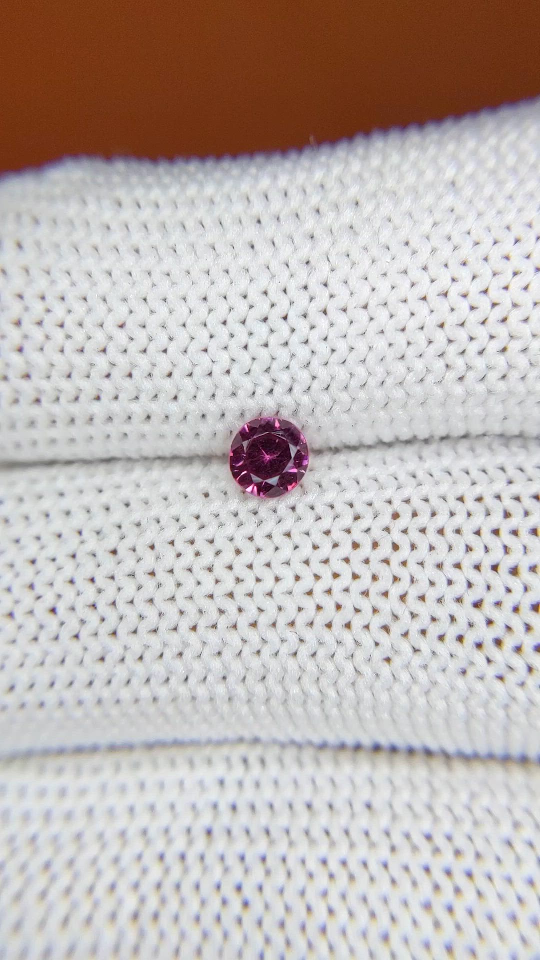 0.39 Ct. Purplish Pink Rhodolite Garnet from Ceylon (Sri Lanka) Size Video