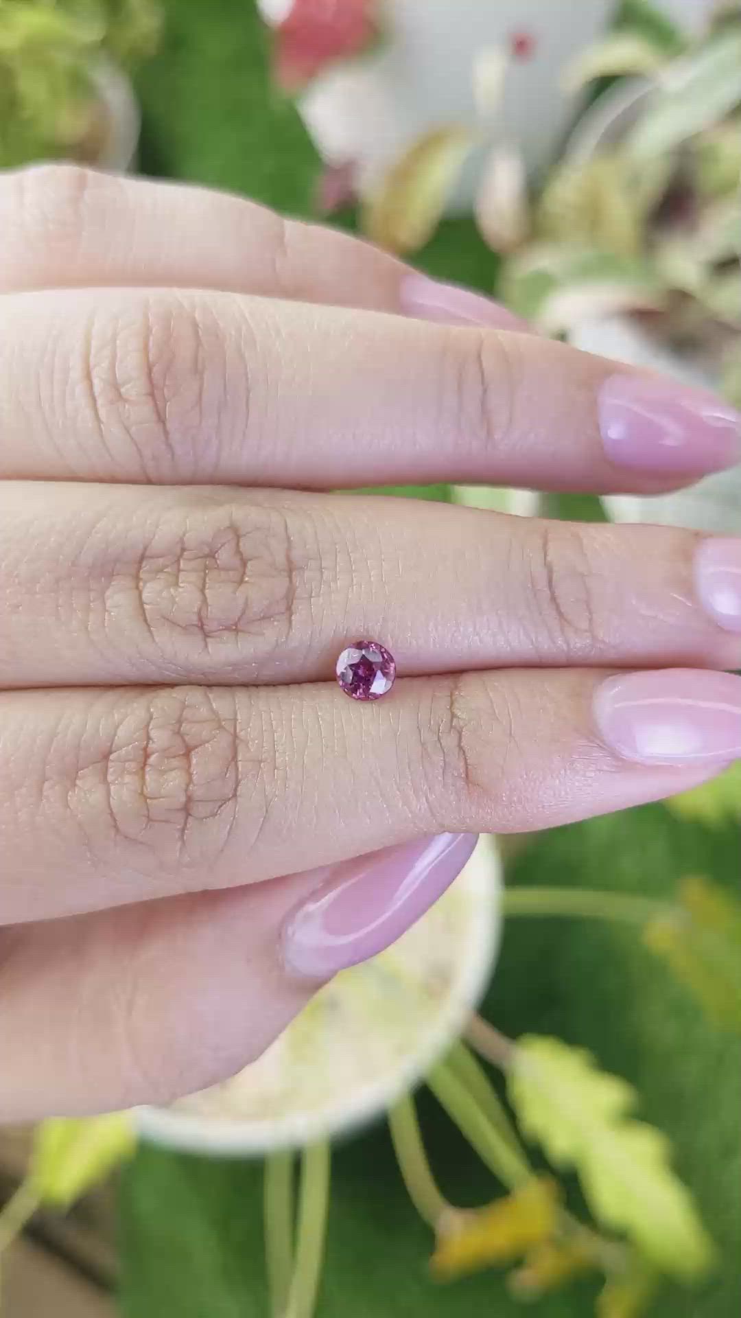 0.52 Ct. Reddish Purple Rhodolite Garnet from Ceylon (Sri Lanka) Size Video