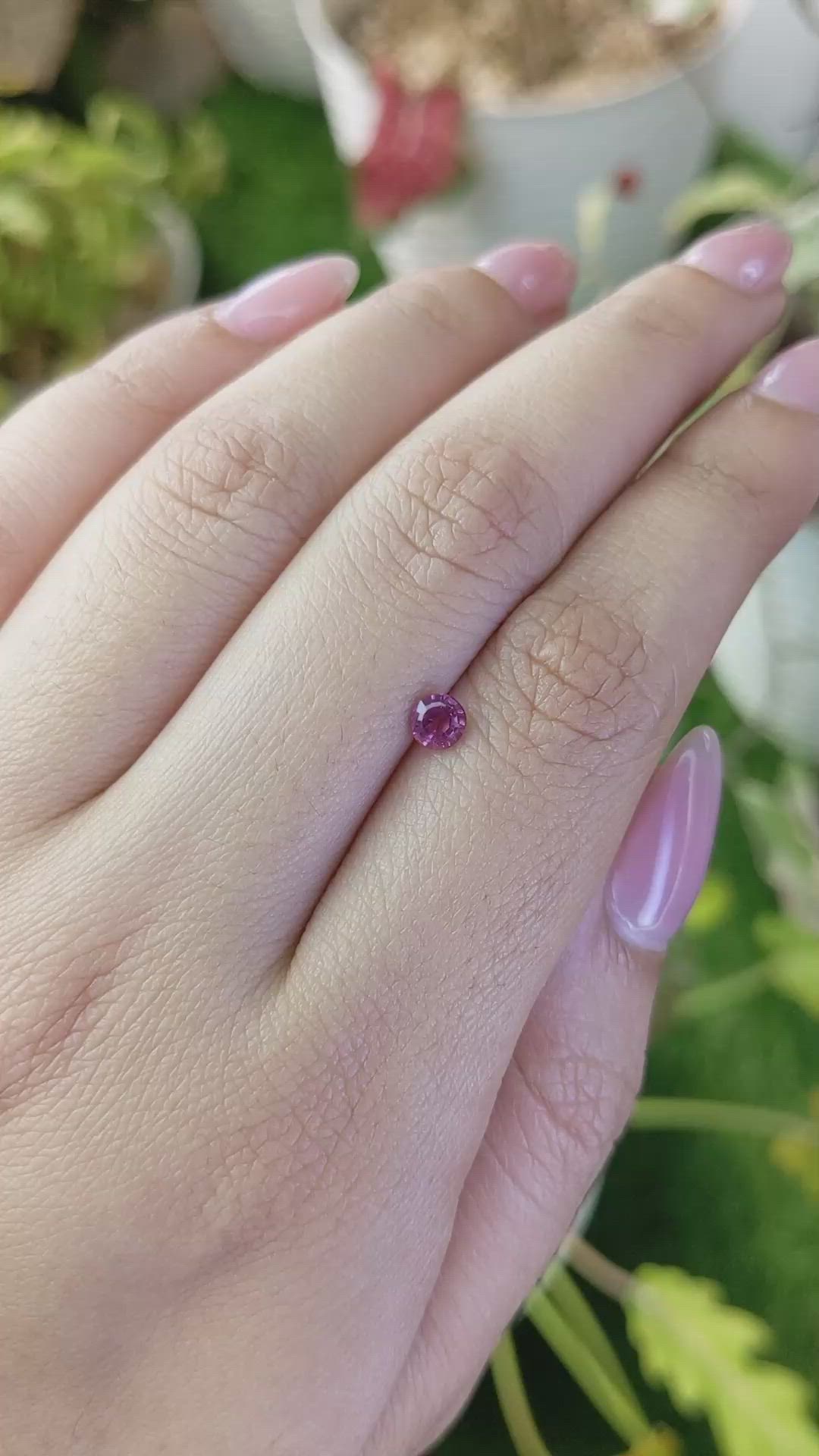 0.43 Ct. Pinkish Purple Rhodolite Garnet from Ceylon (Sri Lanka) Size Video