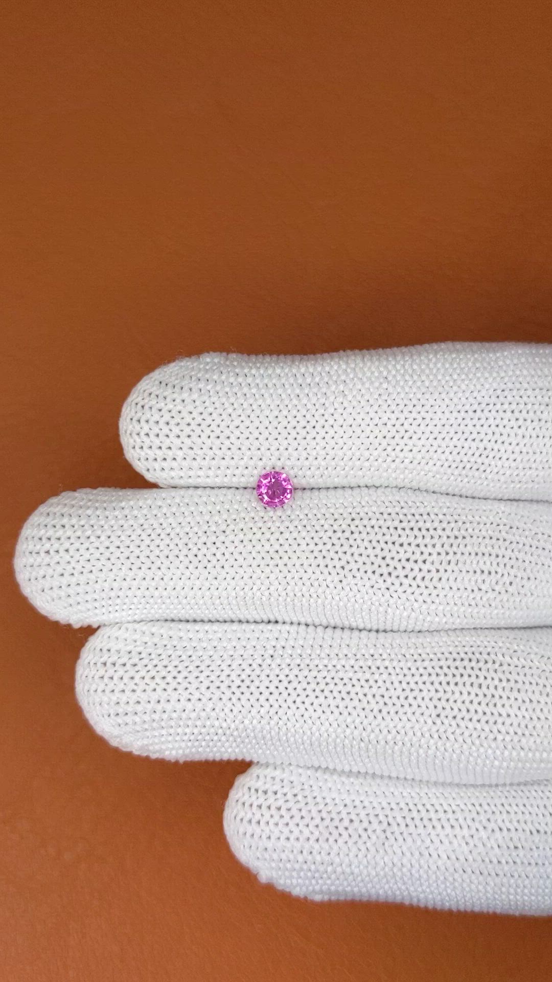 0.43 Ct. Pinkish Purple Rhodolite Garnet from Ceylon (Sri Lanka) Size Video
