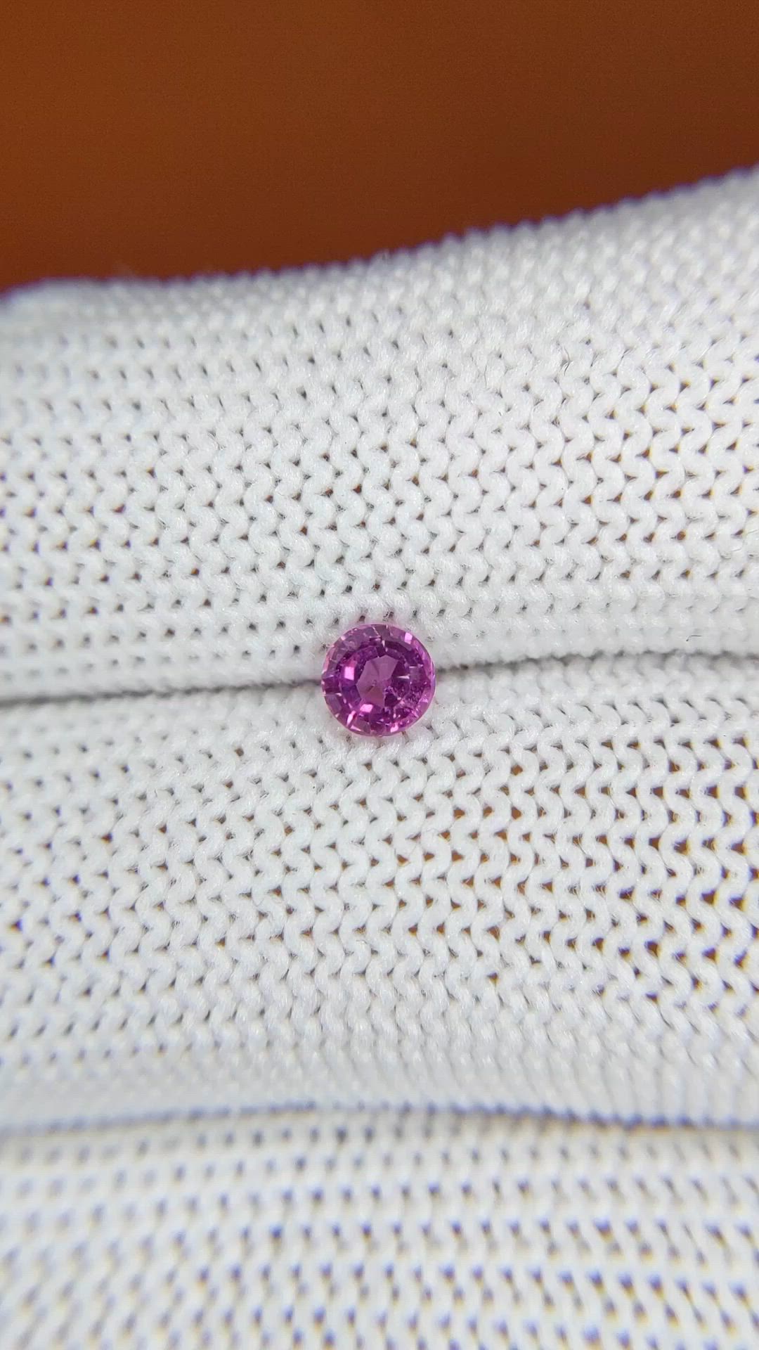 0.43 Ct. Pinkish Purple Rhodolite Garnet from Ceylon (Sri Lanka) Size Video