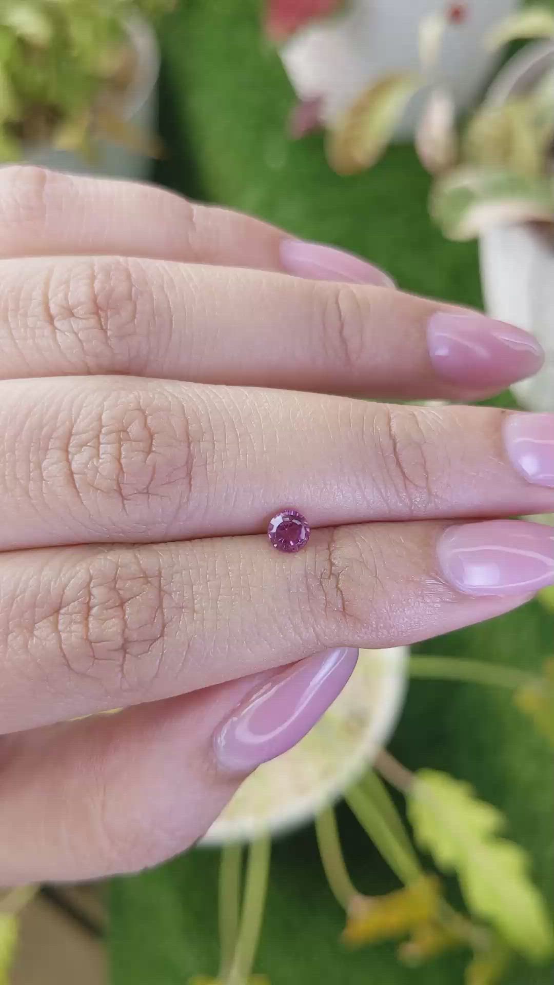 0.43 Ct. Pinkish Purple Rhodolite Garnet from Ceylon (Sri Lanka) Size Video