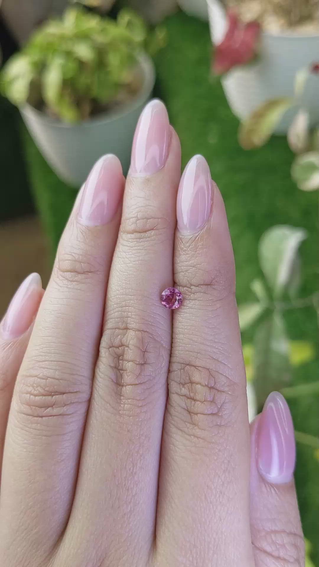 0.34 Ct. Purplish Pink Rhodolite Garnet from Ceylon (Sri Lanka) Size Video