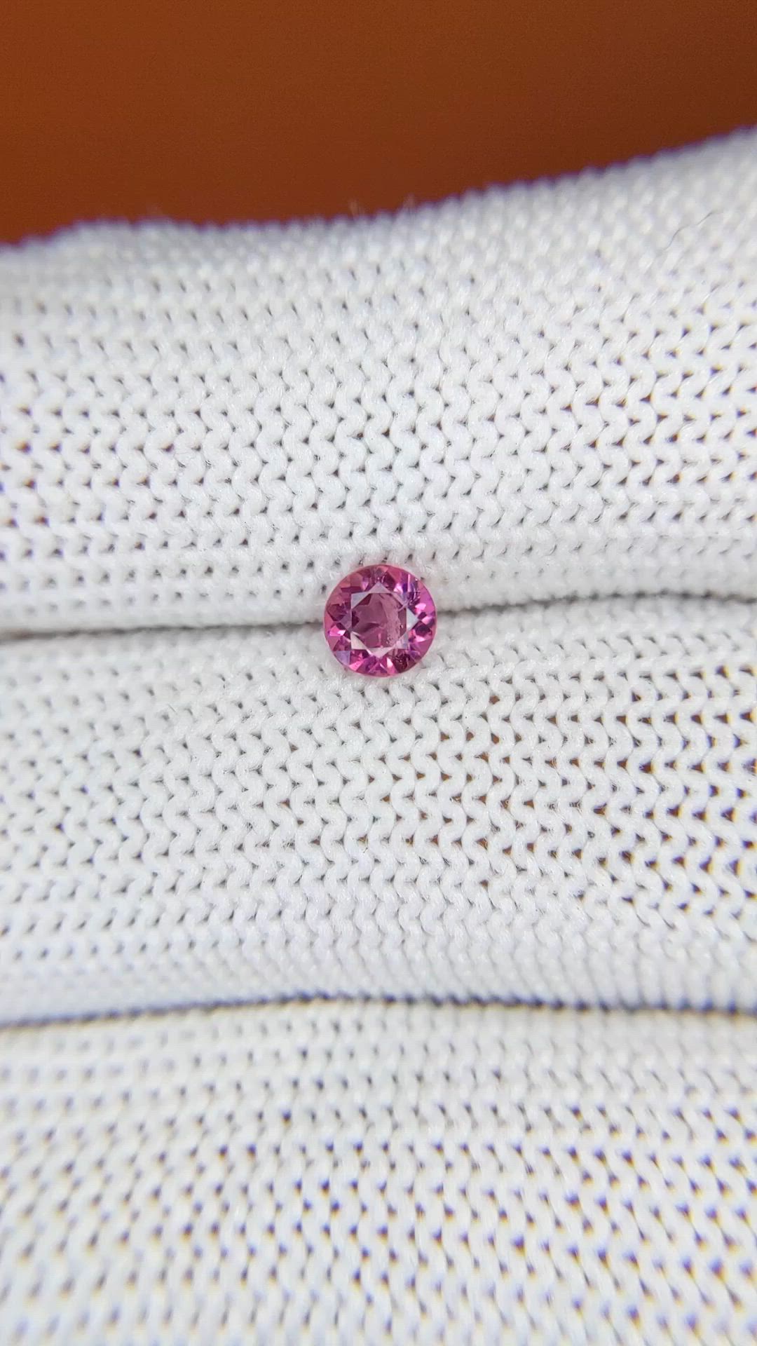 0.34 Ct. Purplish Pink Rhodolite Garnet from Ceylon (Sri Lanka) Size Video