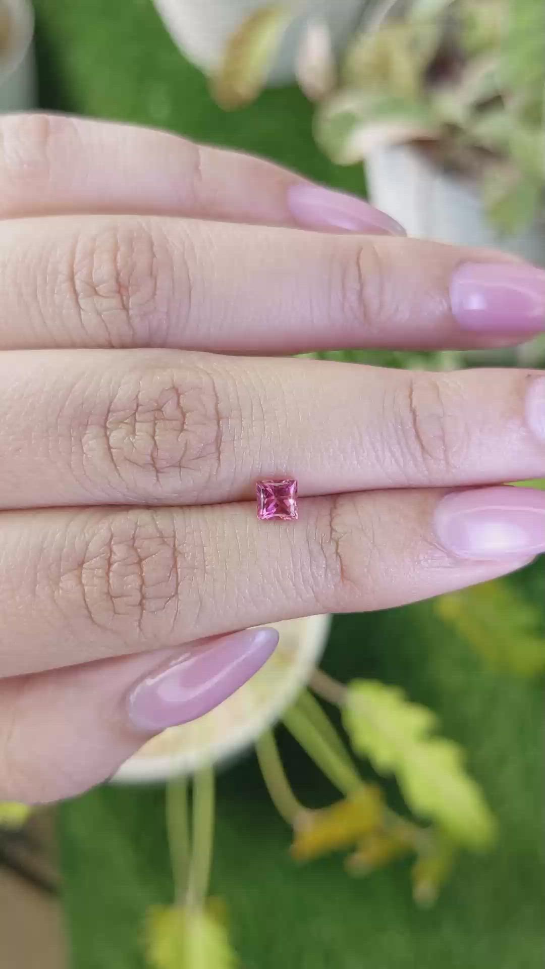 0.44 Ct. Purplish Pink Rhodolite Garnet from Ceylon (Sri Lanka) Size Video