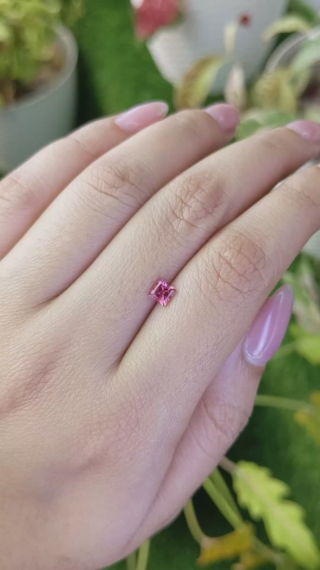0.44 Ct. Purplish Pink Rhodolite Garnet from Ceylon (Sri Lanka) Size Video
