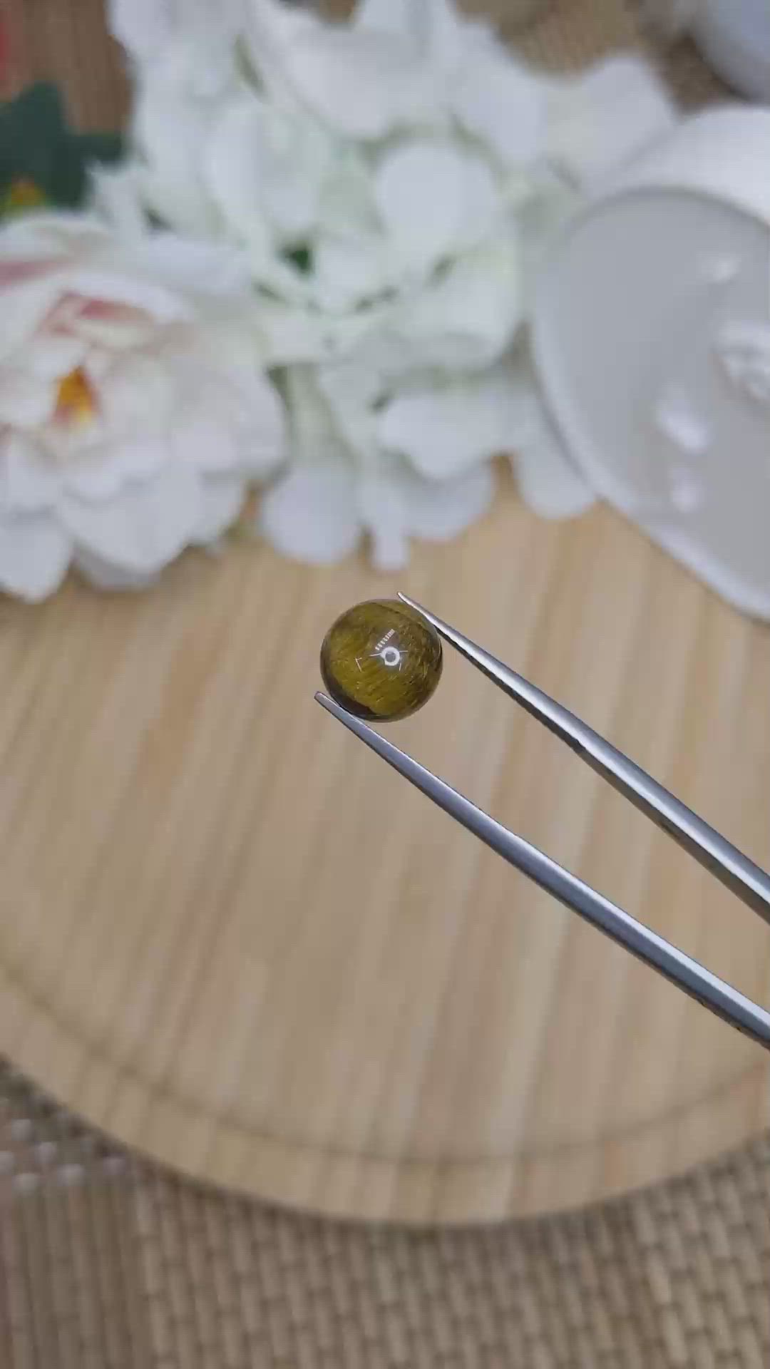 4.24 Ct. Cabochon Tiger's Eye from Ceylon (Sri Lanka) Size Video