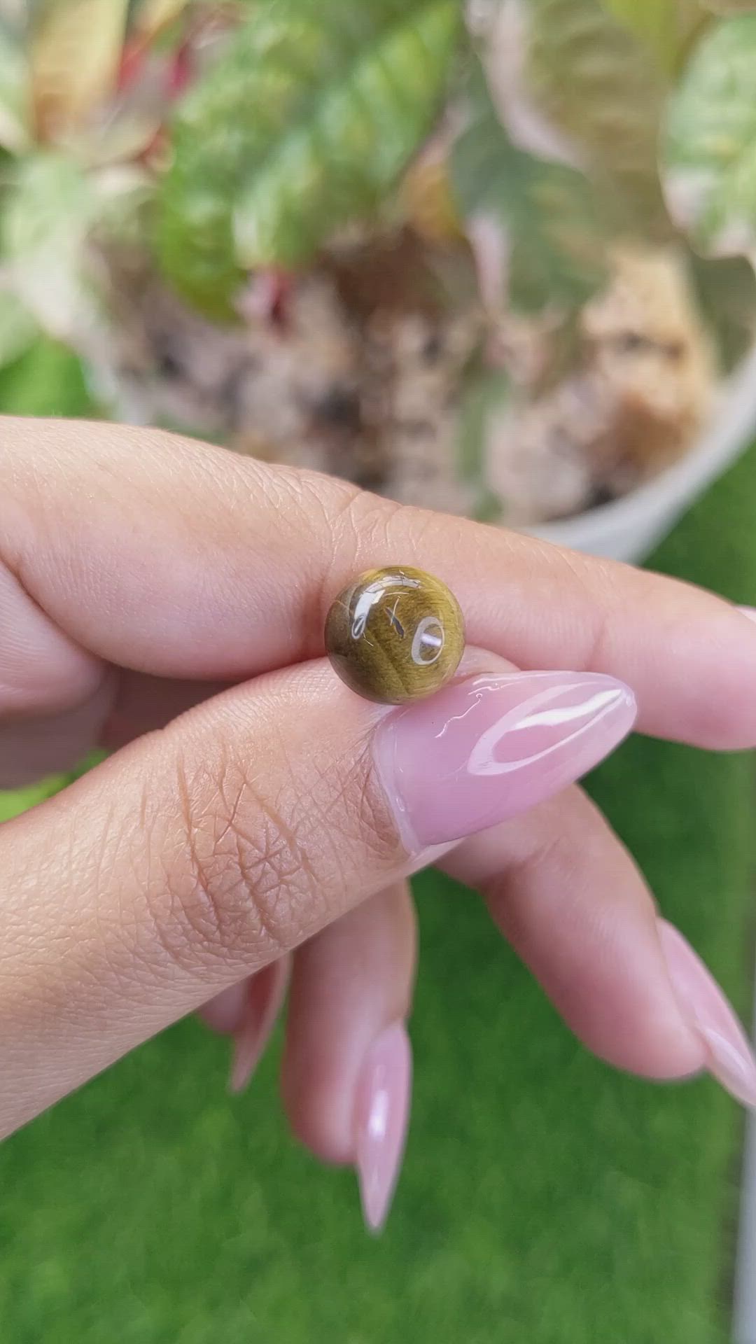 4.43 Ct. Cabochon Tiger's Eye from Ceylon (Sri Lanka) Size Video