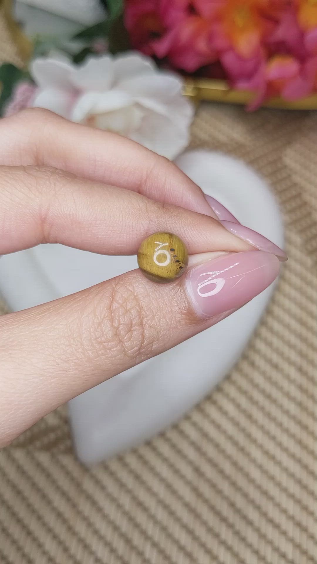 4.51 Ct. Cabochon Tiger's Eye from Ceylon (Sri Lanka) Size Video