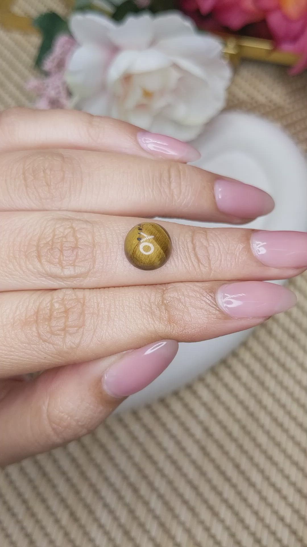 4.51 Ct. Cabochon Tiger's Eye from Ceylon (Sri Lanka) Size Video