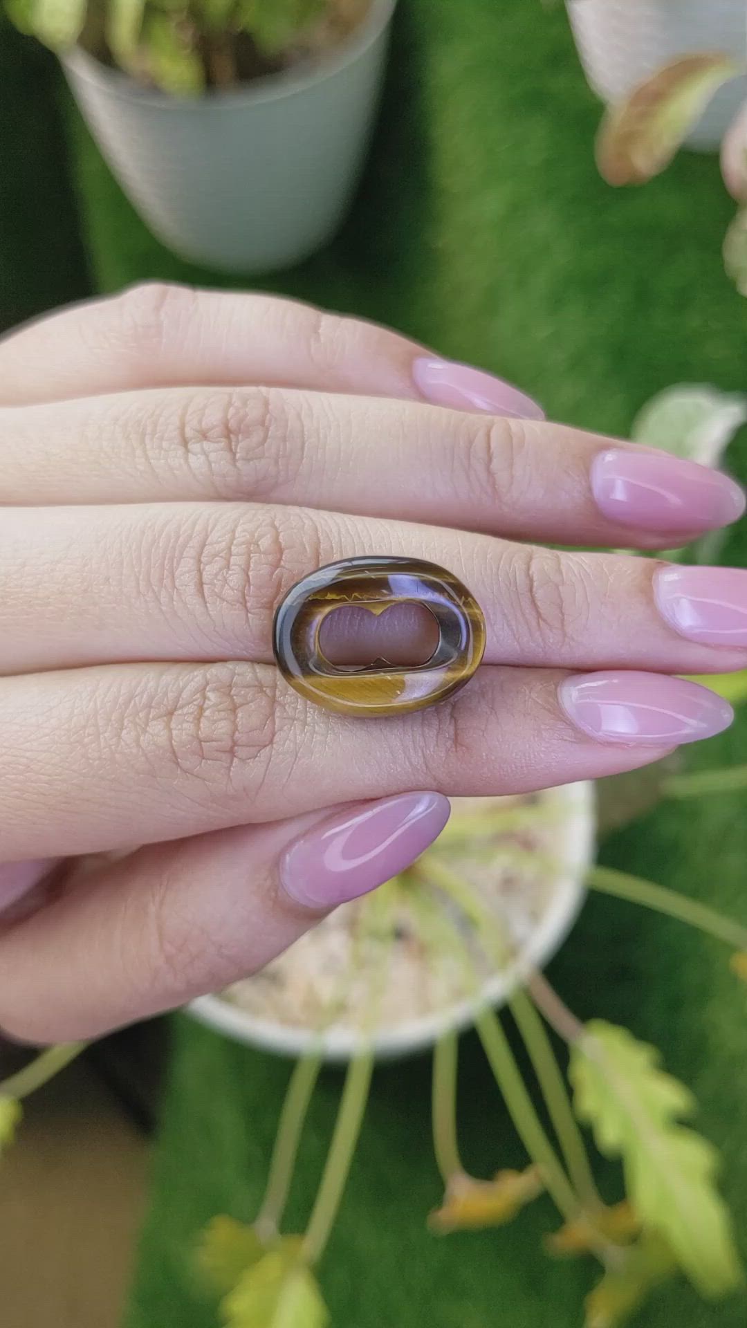10.34 Ct. Cabochon Tiger's Eye from Ceylon (Sri Lanka) Size Video