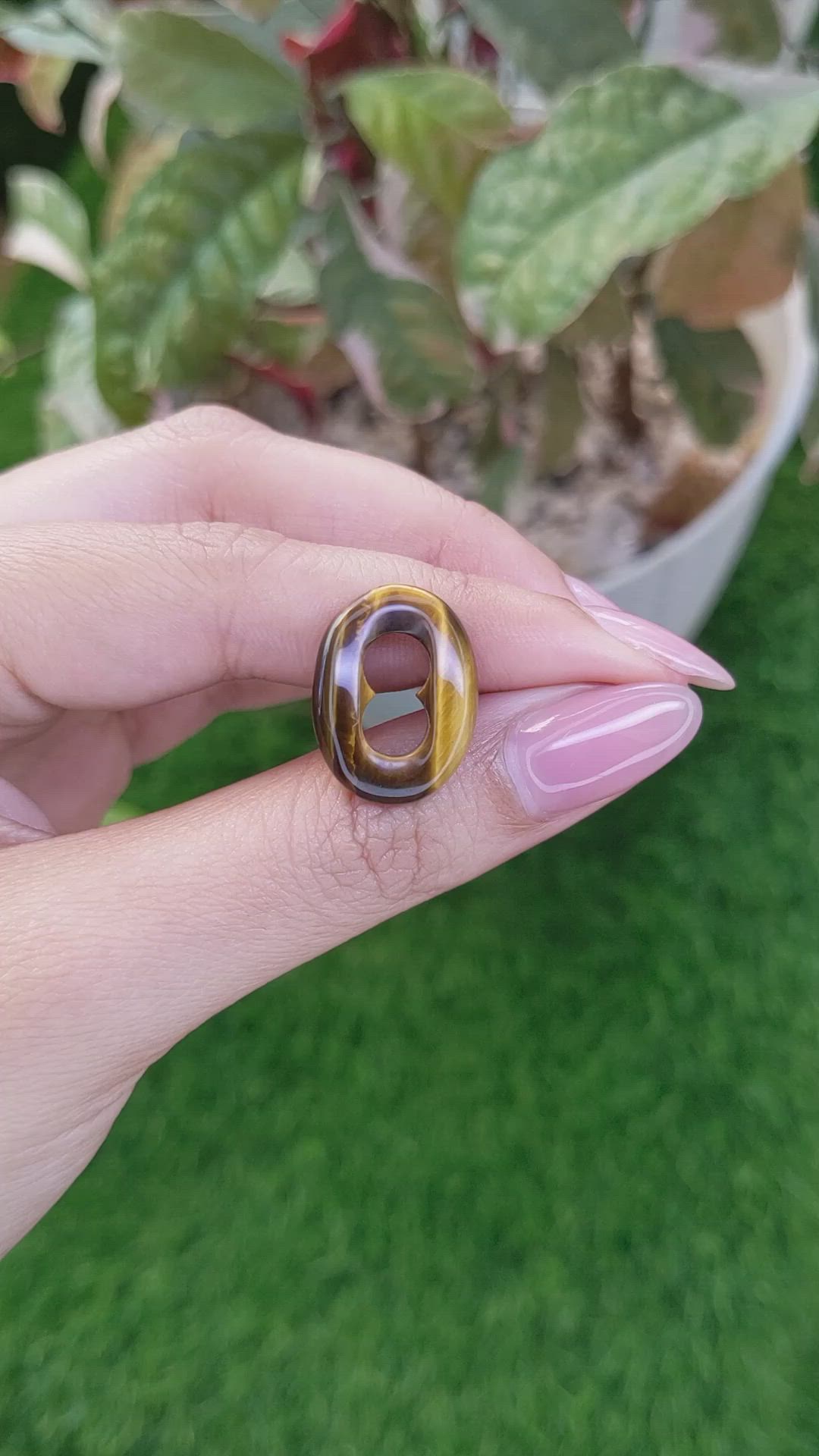 10.34 Ct. Cabochon Tiger's Eye from Ceylon (Sri Lanka) Size Video