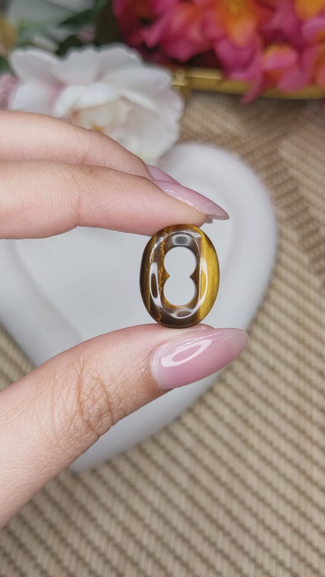 10.34 Ct. Cabochon Tiger's Eye from Ceylon (Sri Lanka) Size Video