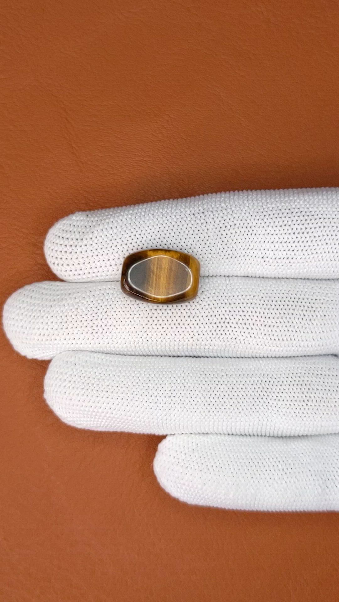 13.37 Ct. Cabochon Tiger's Eye from Ceylon (Sri Lanka) Size Video