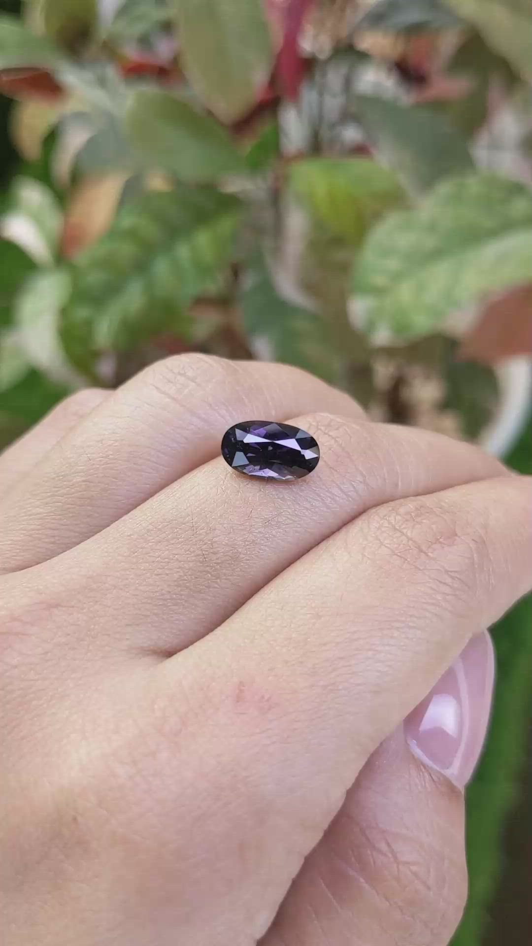 2.94 Ct. Purple Spinel from Ceylon (Sri Lanka) Size Video