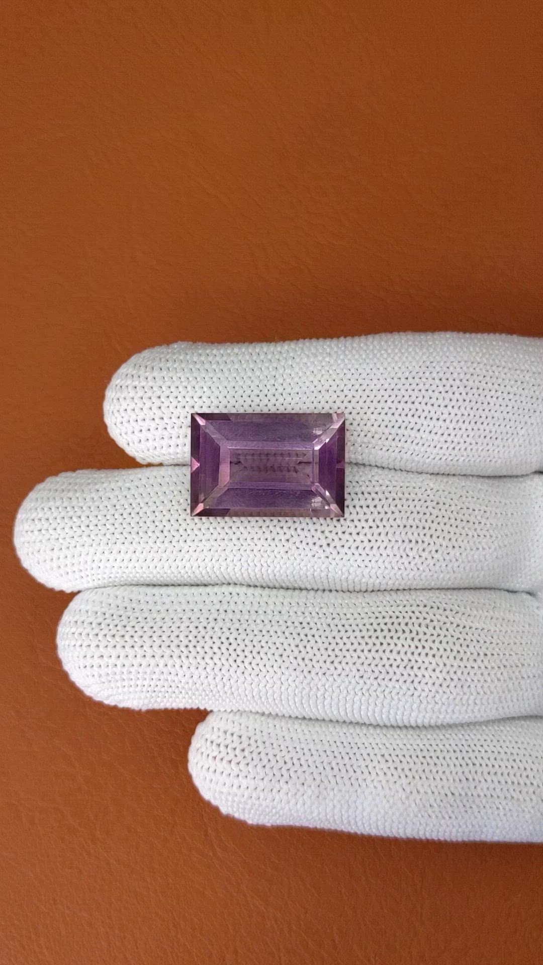 15.30 Ct. Purple Amethyst from Brazil Size Video