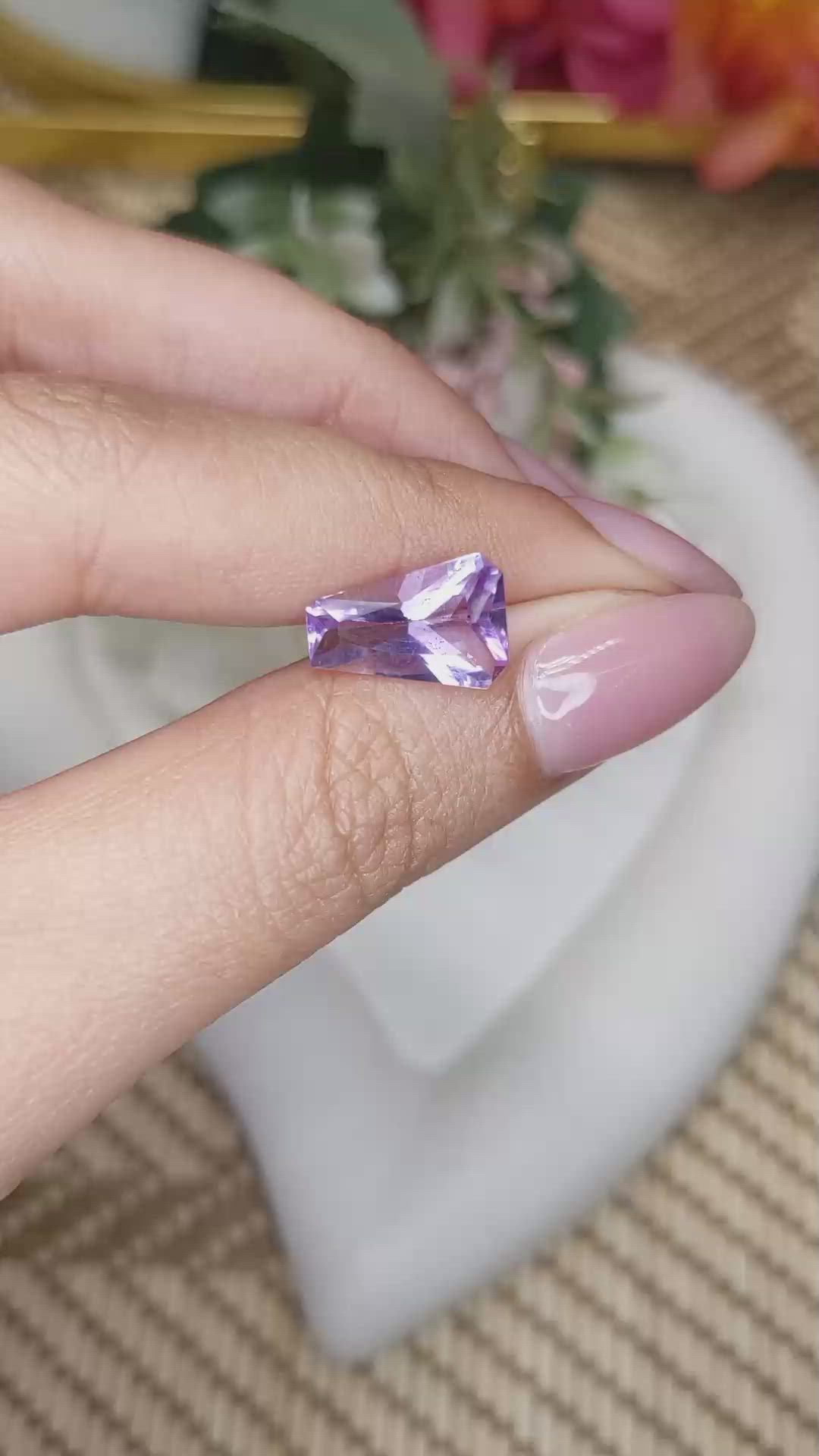 2.93 Ct. Purple Amethyst from Ceylon (Sri Lanka) Size Video