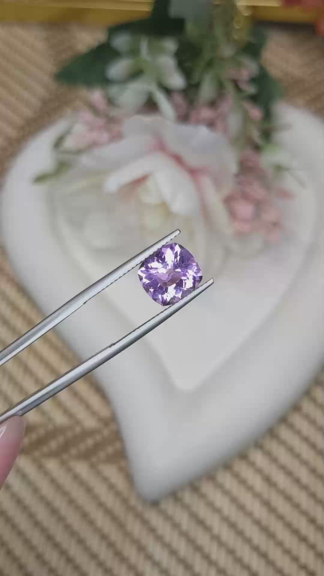 3.07 Ct. Purple Amethyst from Brazil Size Video