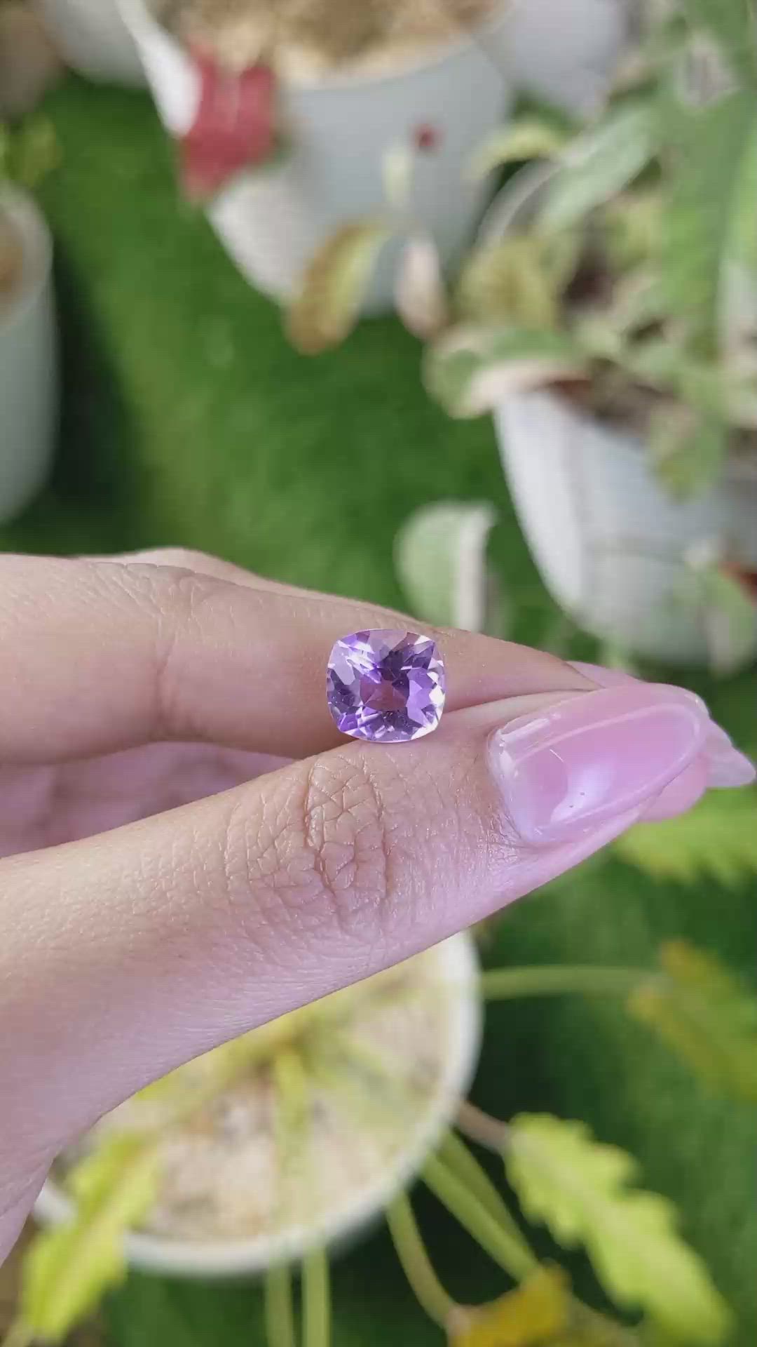 3.07 Ct. Purple Amethyst from Brazil Size Video